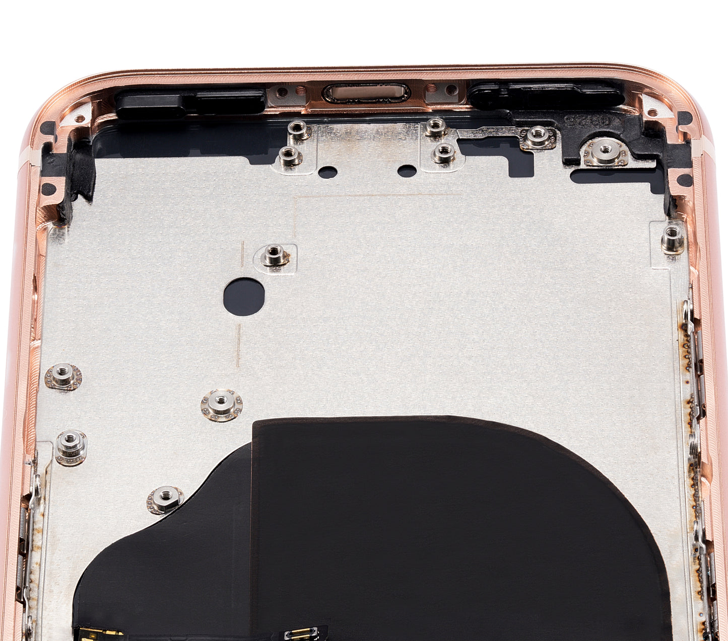 Back Housing W/ Small Components Pre-Installed For iPhone 8 (No Logo) (Aftermarket Plus) (Gold)