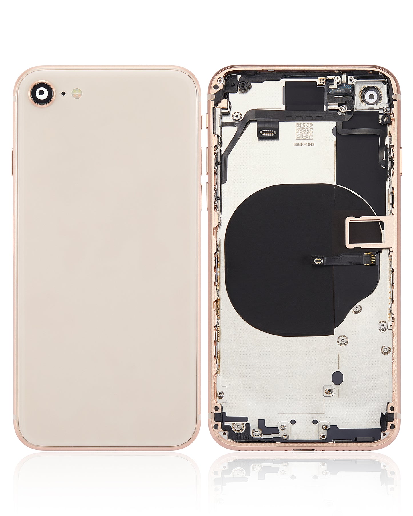 Back Housing W/ Small Components Pre-Installed For iPhone 8 (No Logo) (Aftermarket Plus) (Gold)
