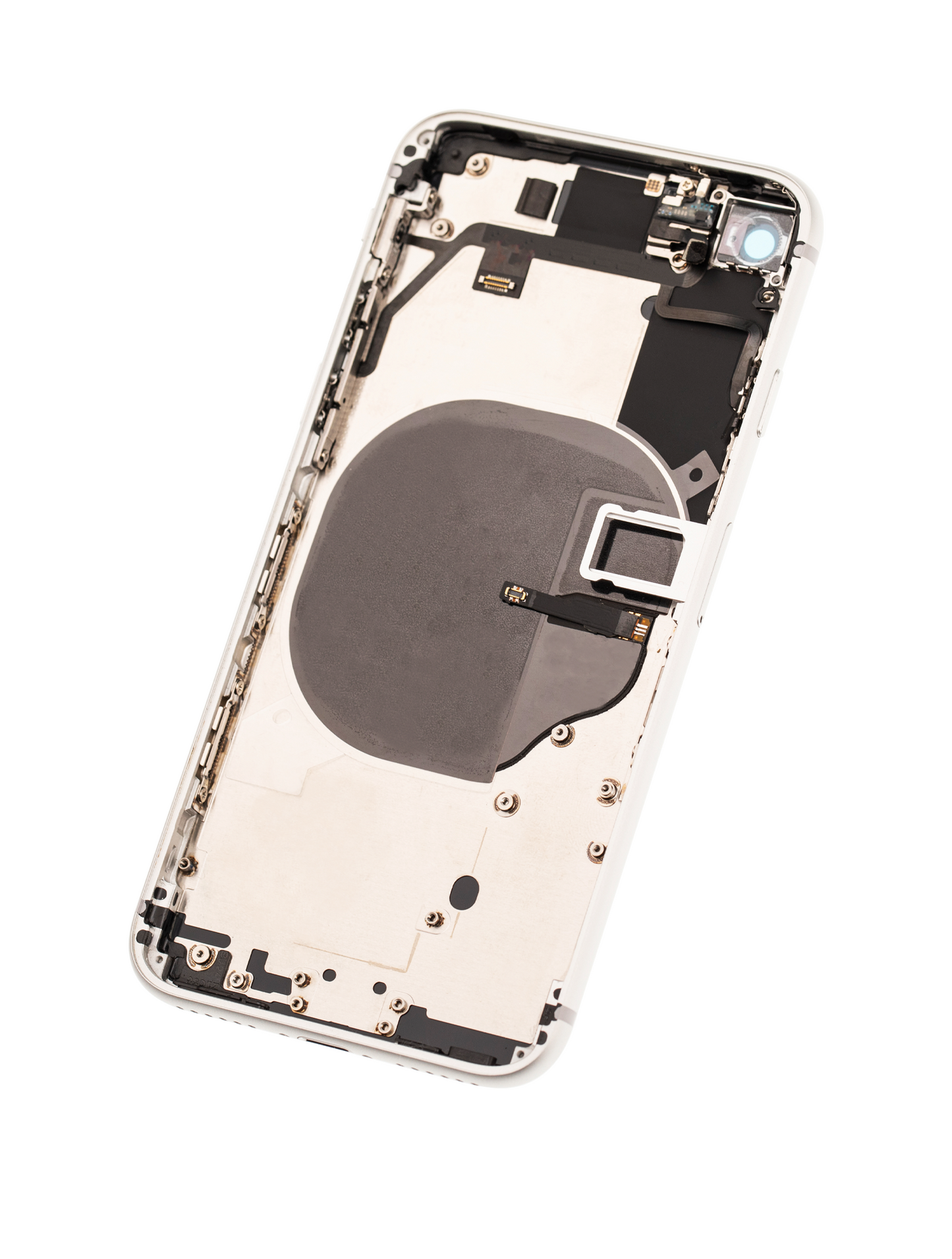 Back Housing W/ Small Parts For iPhone 8 (Used OEM Pull: Grade B) (Silver)
