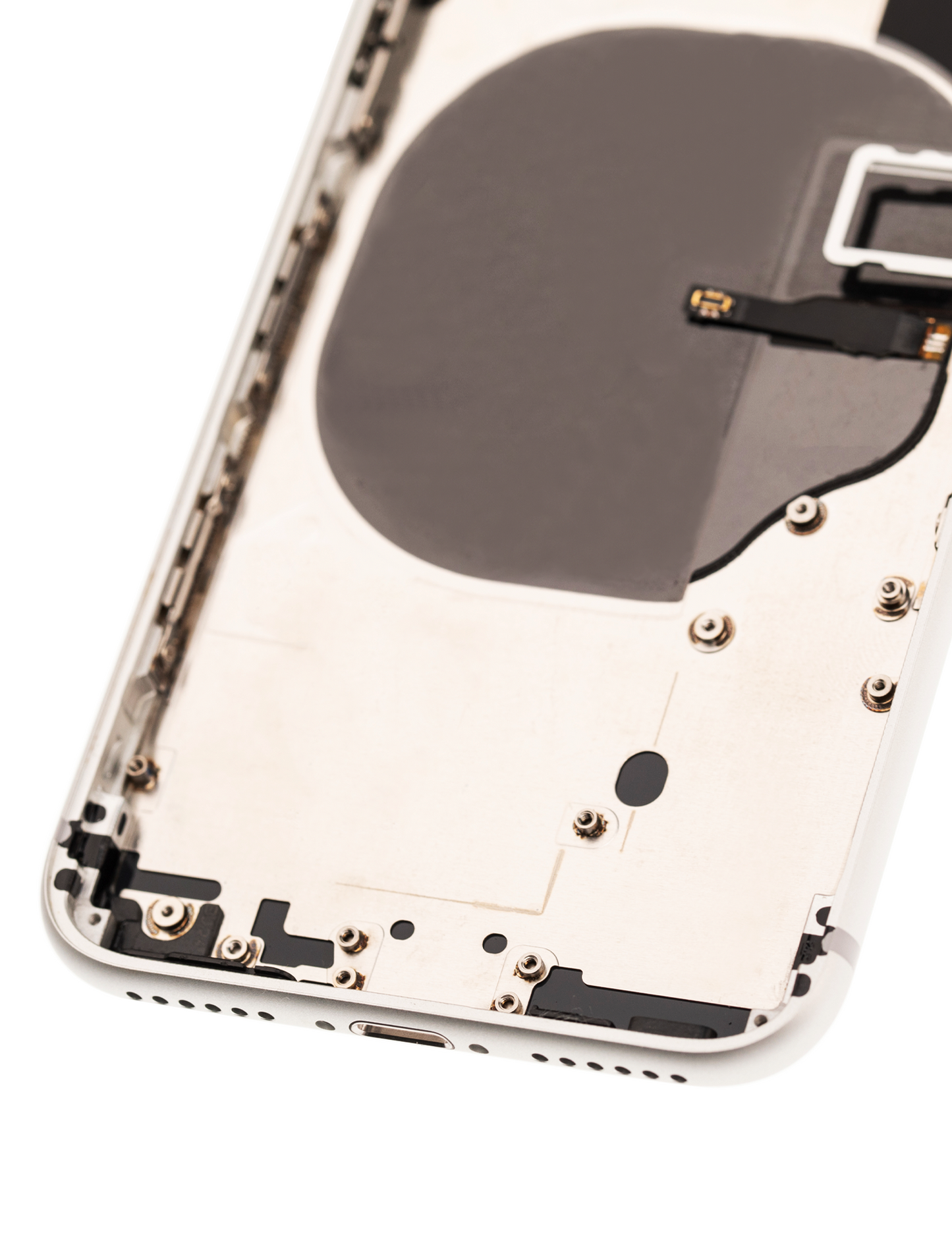 Back Housing W/ Small Parts For iPhone 8 (Used OEM Pull: Grade C) (Silver)