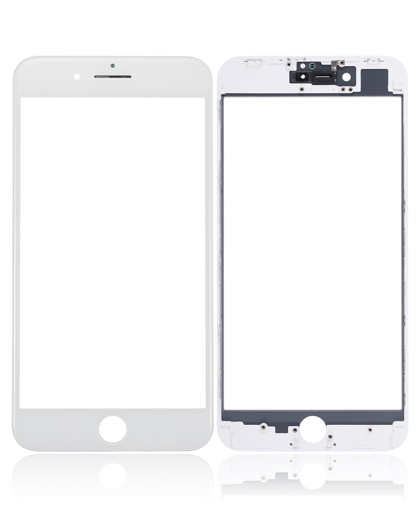 3 in 1 (Glass With OCA Pre-Installed + Frame) For iPhone 8 Plus (OCA Master) (2 Pack) (White)