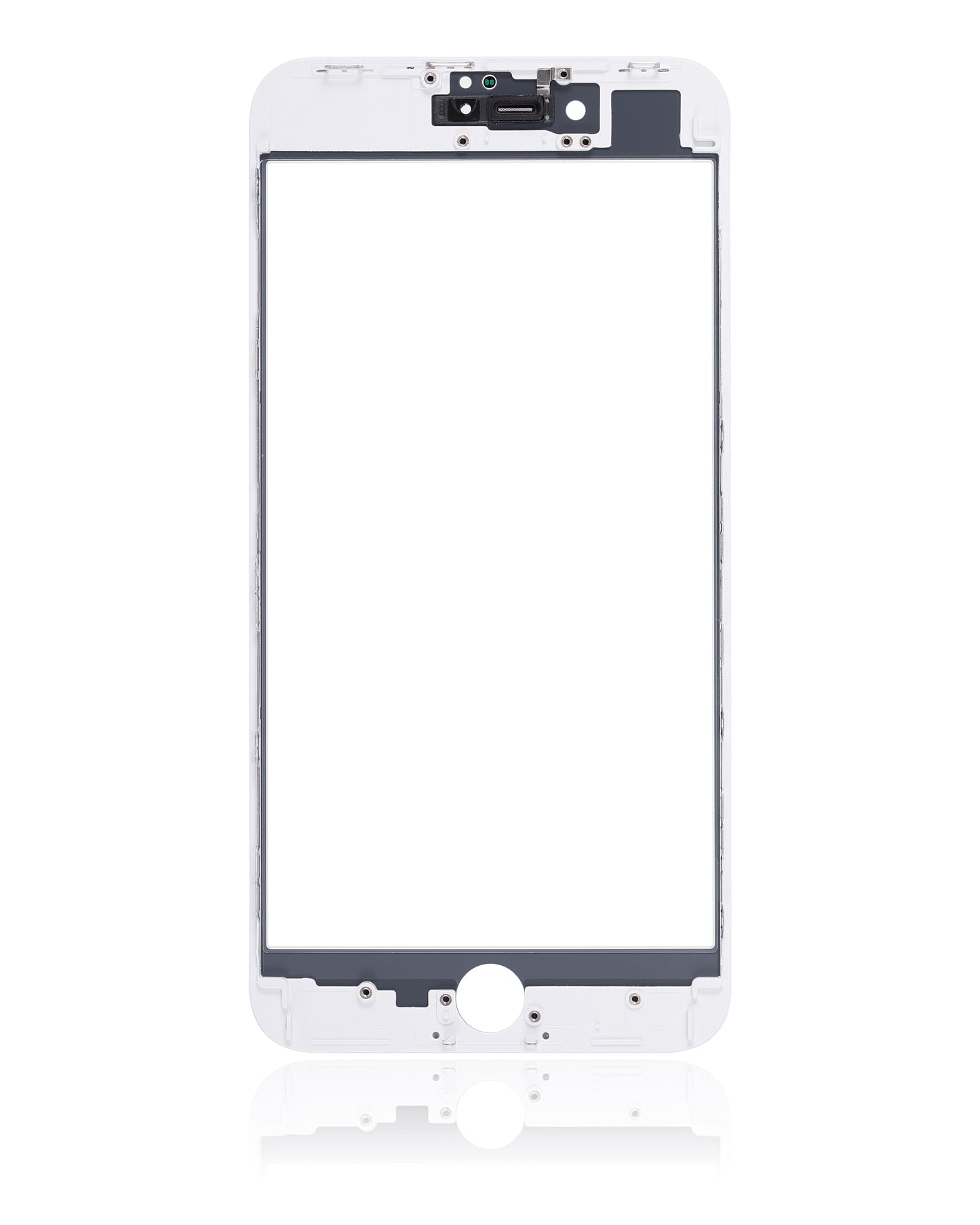 3 in 1 (Glass With OCA Pre-Installed + Frame) For iPhone 8 Plus (OCA Master) (2 Pack) (White)