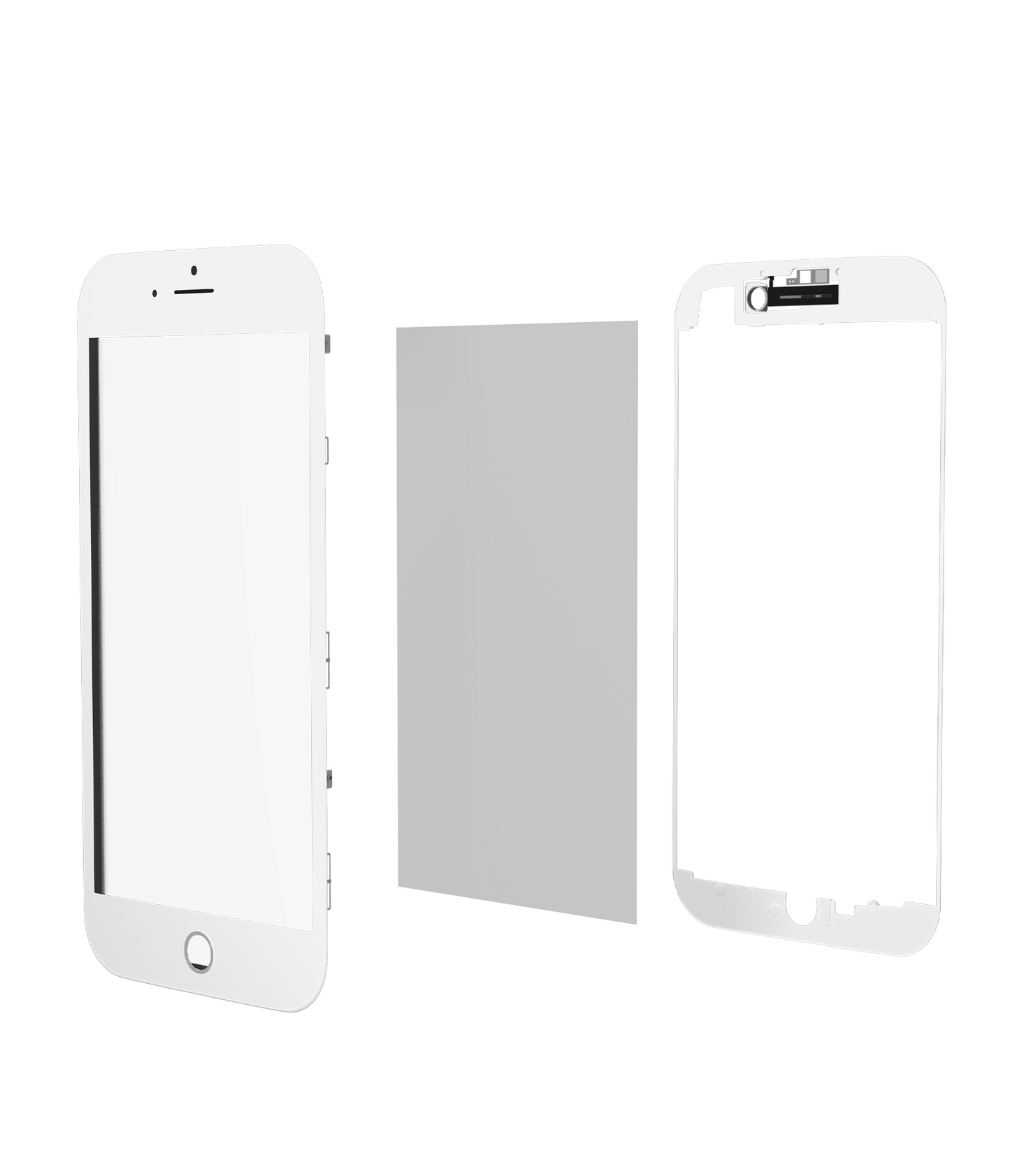 3 in 1 (Glass With OCA Pre-Installed + Frame) For iPhone 8 Plus (OCA Master) (2 Pack) (White)