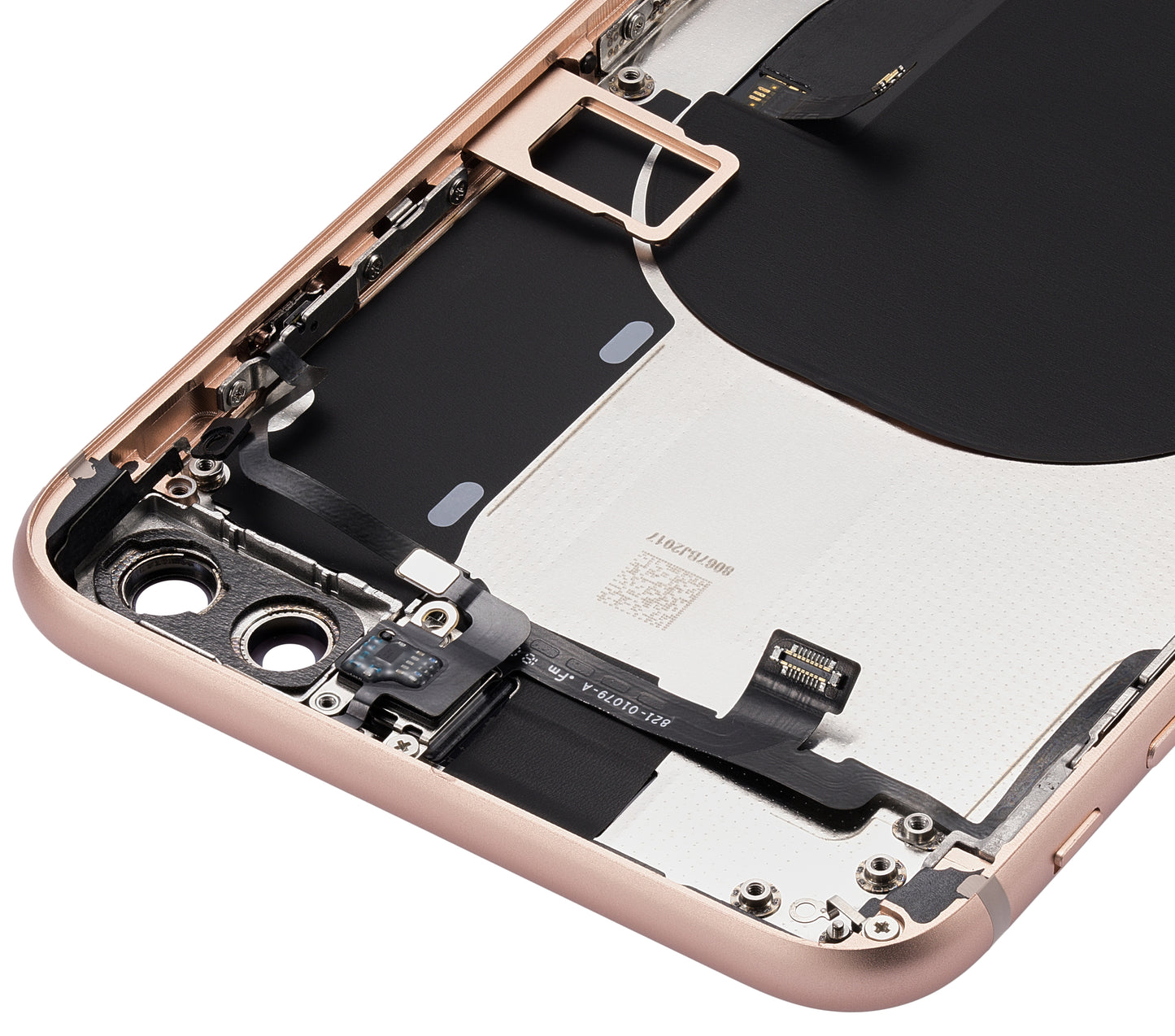 Back Housing W/ Small Components Pre-Installed For iPhone 8 Plus (No Logo) (Aftermarket Plus) (Gold)