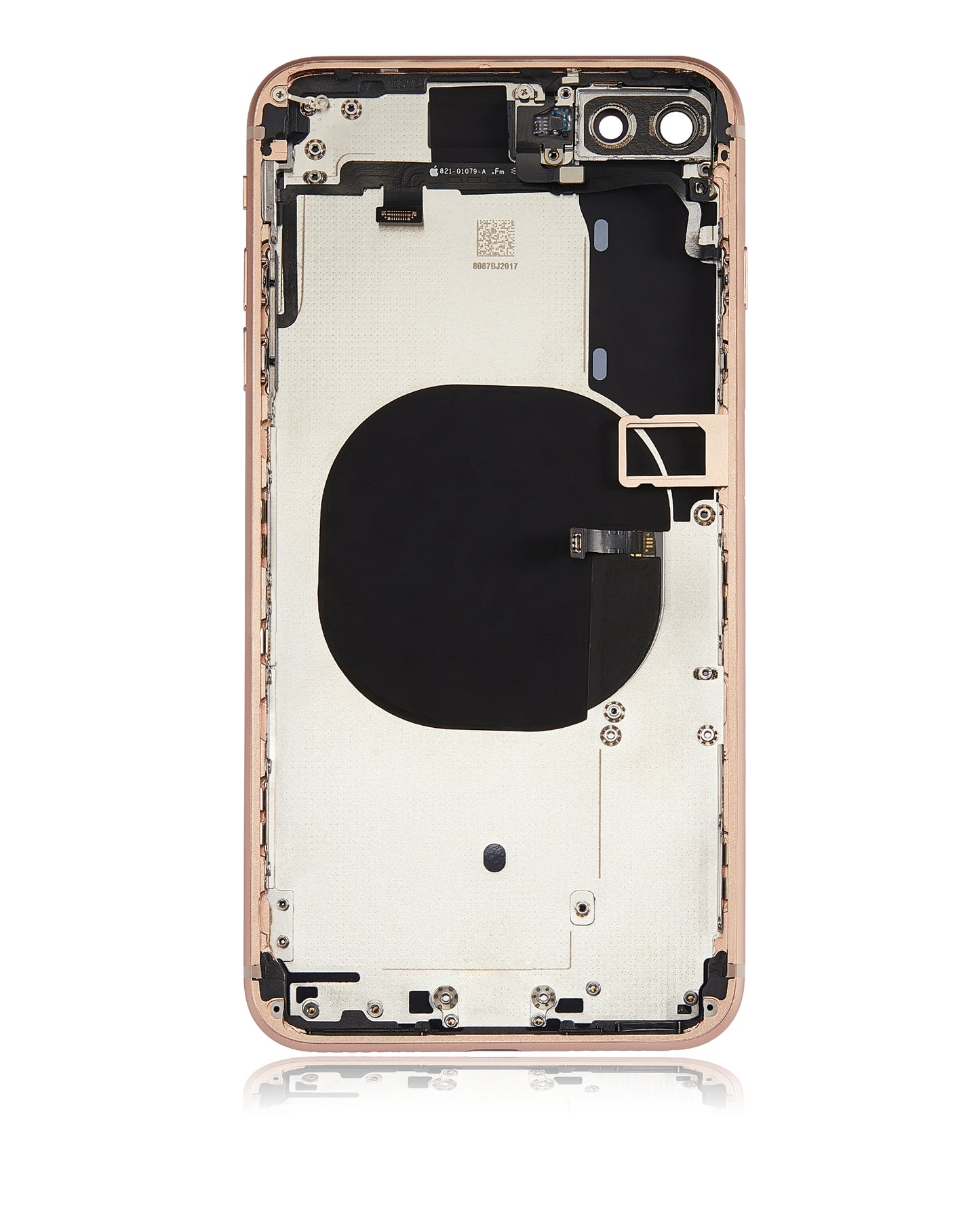 Back Housing W/ Small Components Pre-Installed For iPhone 8 Plus (No Logo) (Aftermarket Plus) (Gold)