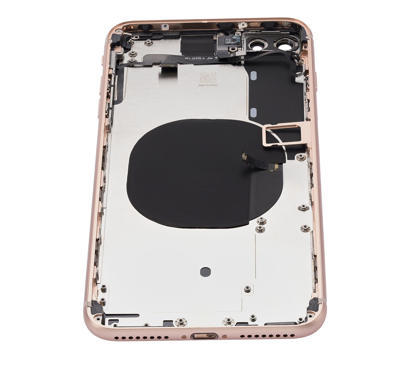 Back Housing W/ Small Components Pre-Installed For iPhone 8 Plus (No Logo) (Aftermarket Plus) (Gold)