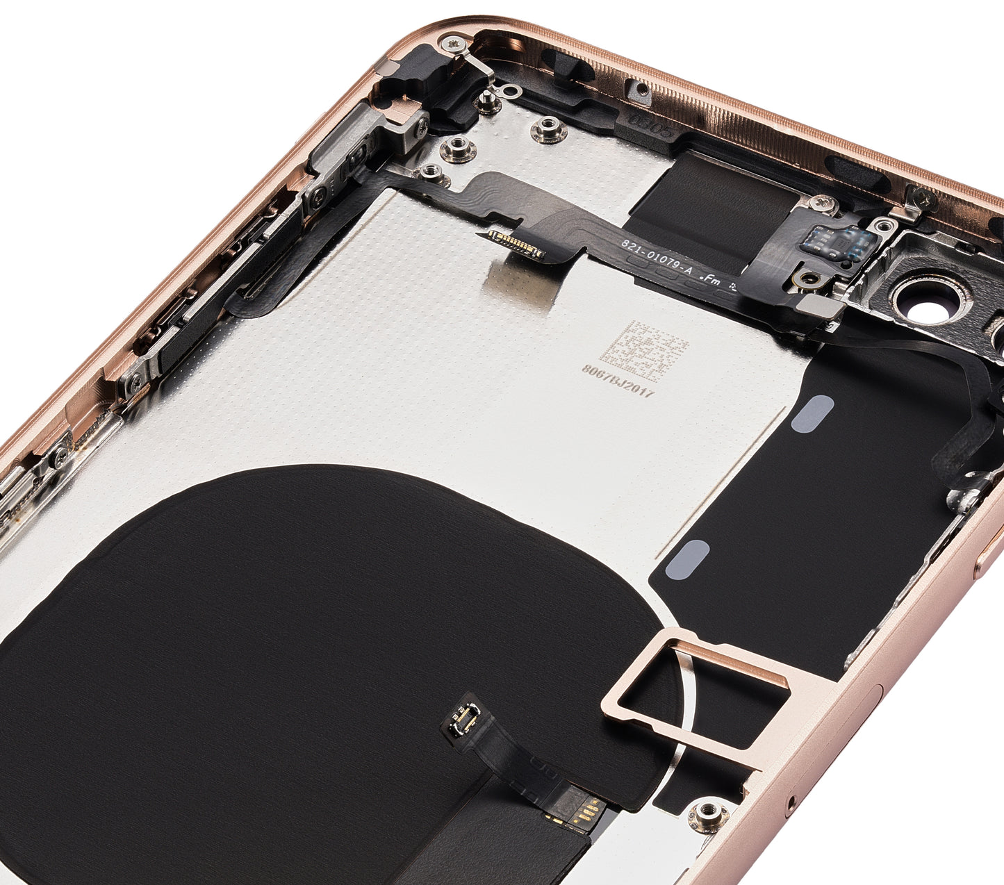 Back Housing W/ Small Components Pre-Installed For iPhone 8 Plus (No Logo) (Aftermarket Plus) (Gold)