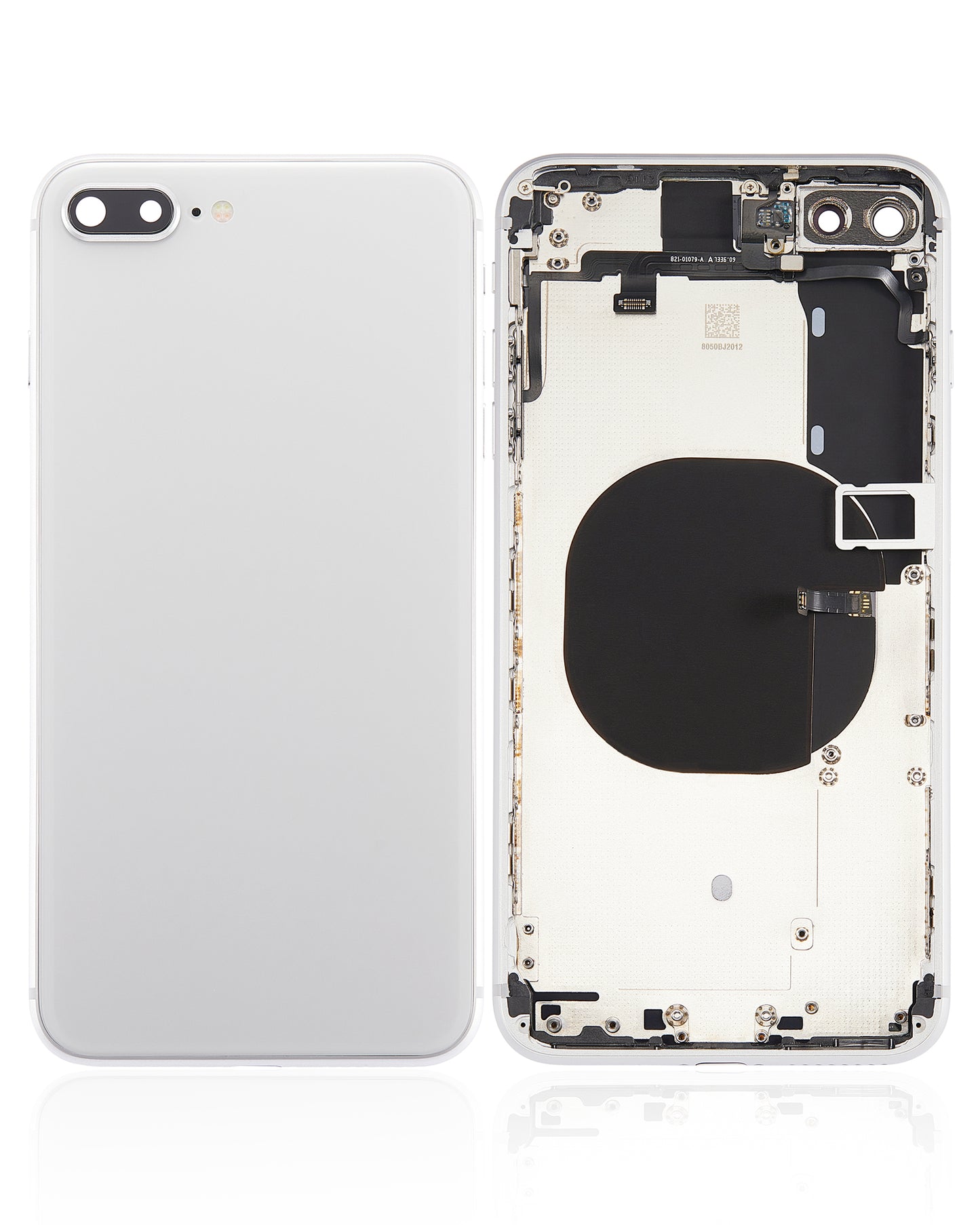 Back Housing W/ Small Components Pre-Installed For iPhone 8 Plus (No Logo) (Aftermarket Plus) (Silver)
