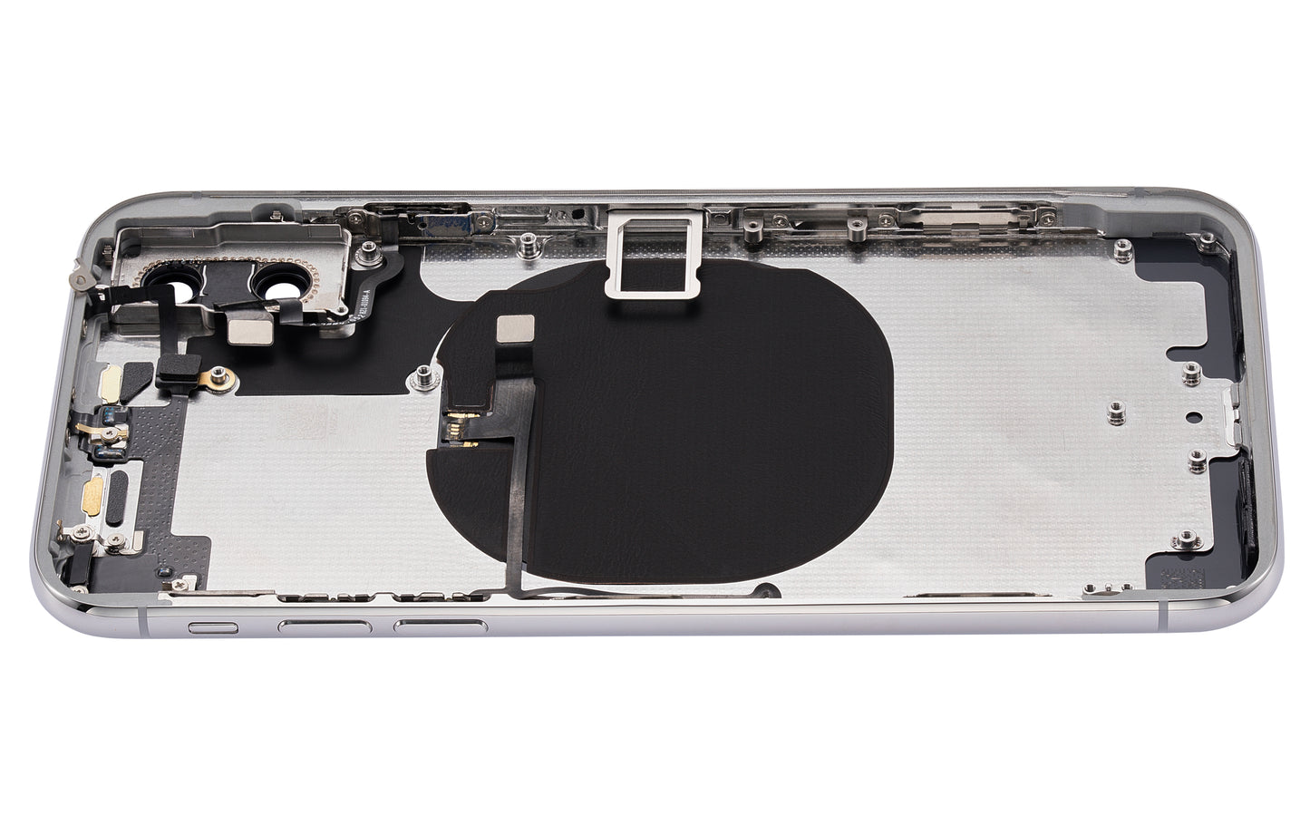 Back Housing W/ Small Components Pre-Installed For iPhone X (No Logo) (Aftermarket Plus) (Silver)