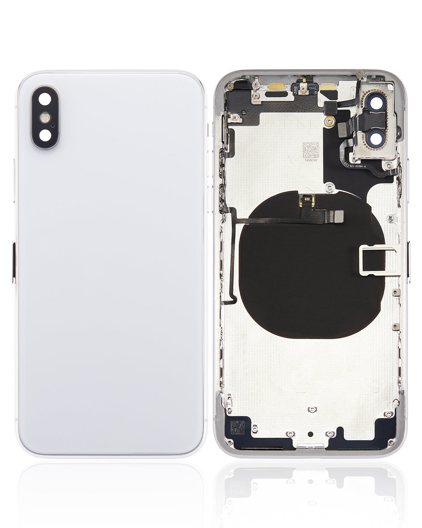 Back Housing W/ Small Components Pre-Installed For iPhone X (No Logo) (Aftermarket Plus) (Silver)