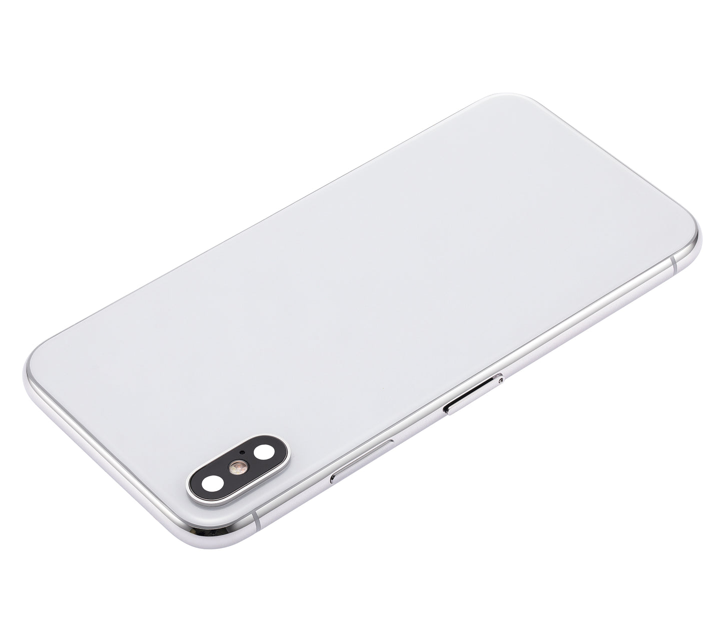 Back Housing W/ Small Components Pre-Installed For iPhone X (No Logo) (Aftermarket Plus) (Silver)