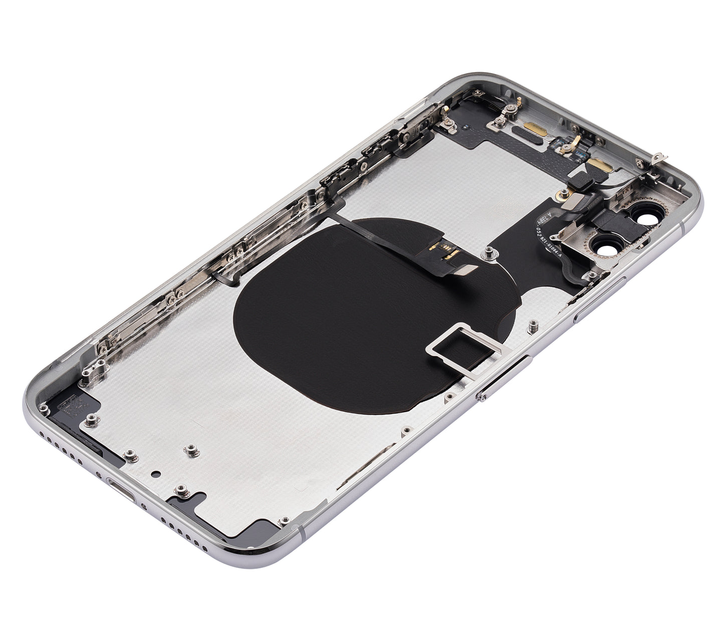 Back Housing W/ Small Components Pre-Installed For iPhone X (No Logo) (Aftermarket Plus) (Silver)