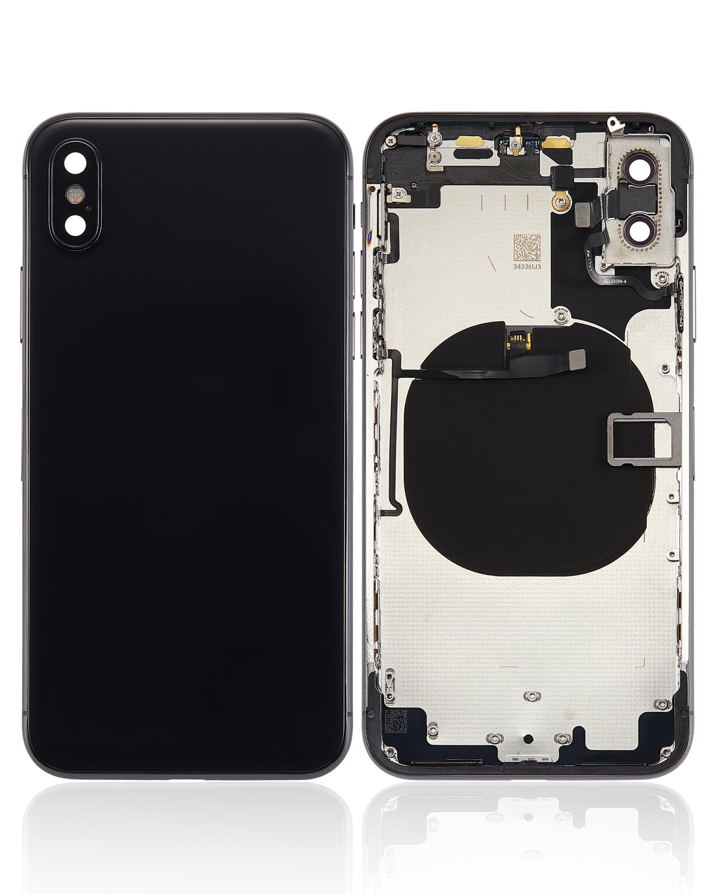 Back Housing W/ Small Components Pre-Installed For iPhone X (No Logo) (Aftermarket Plus) (Space Gray)