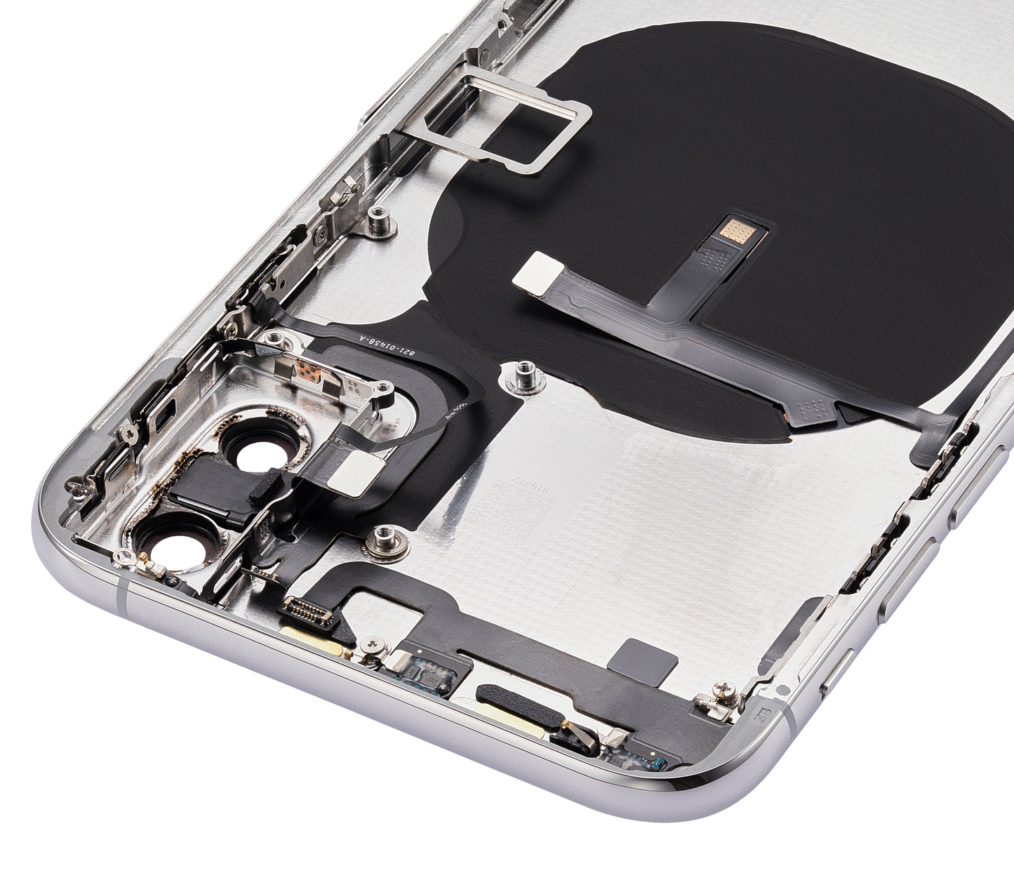 Back Housing W/ Small Components Pre-Installed For iPhone XS (No Logo) (Aftermarket Plus) (Silver)