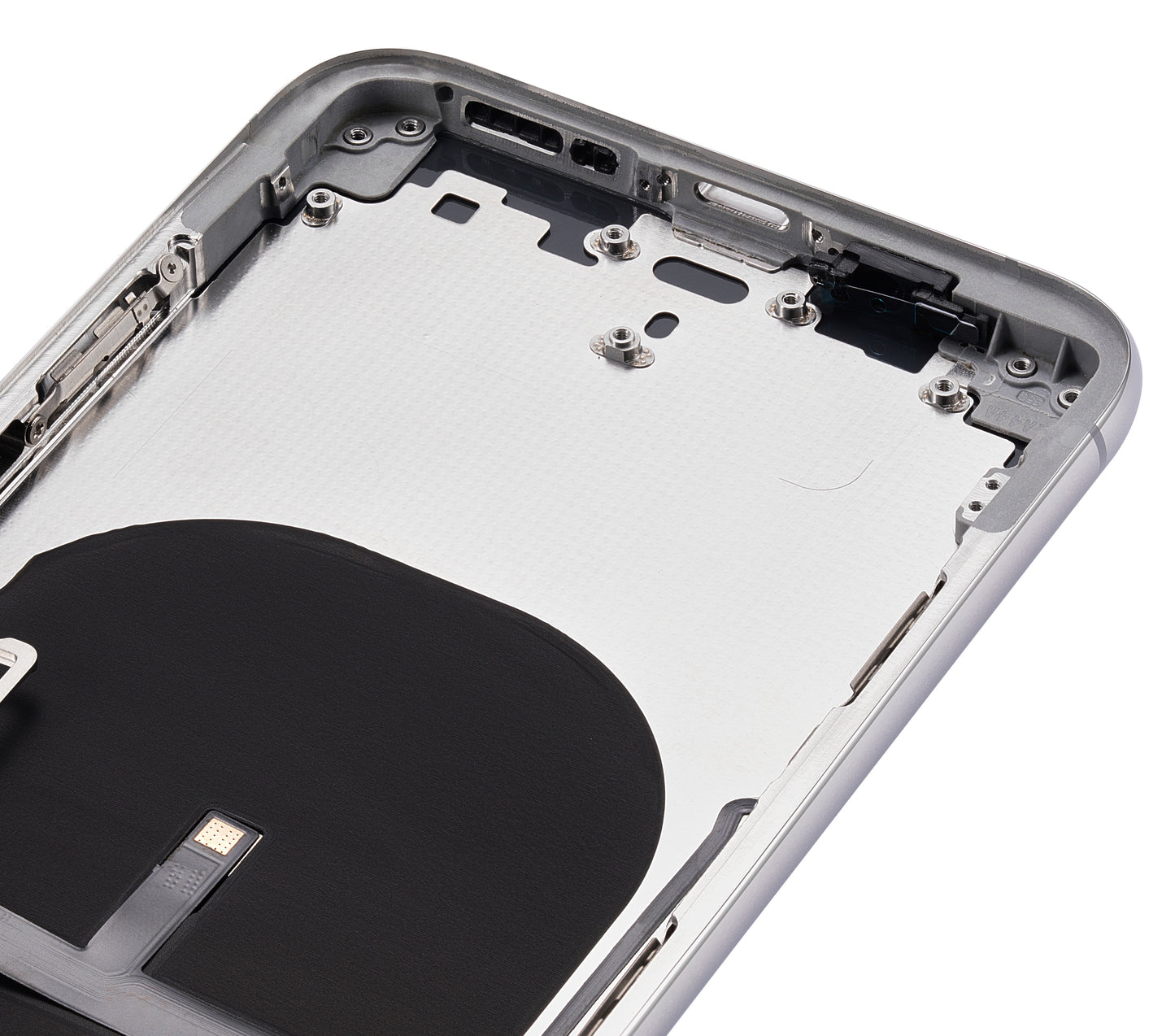 Back Housing W/ Small Components Pre-Installed For iPhone XS (No Logo) (Aftermarket Plus) (Silver)