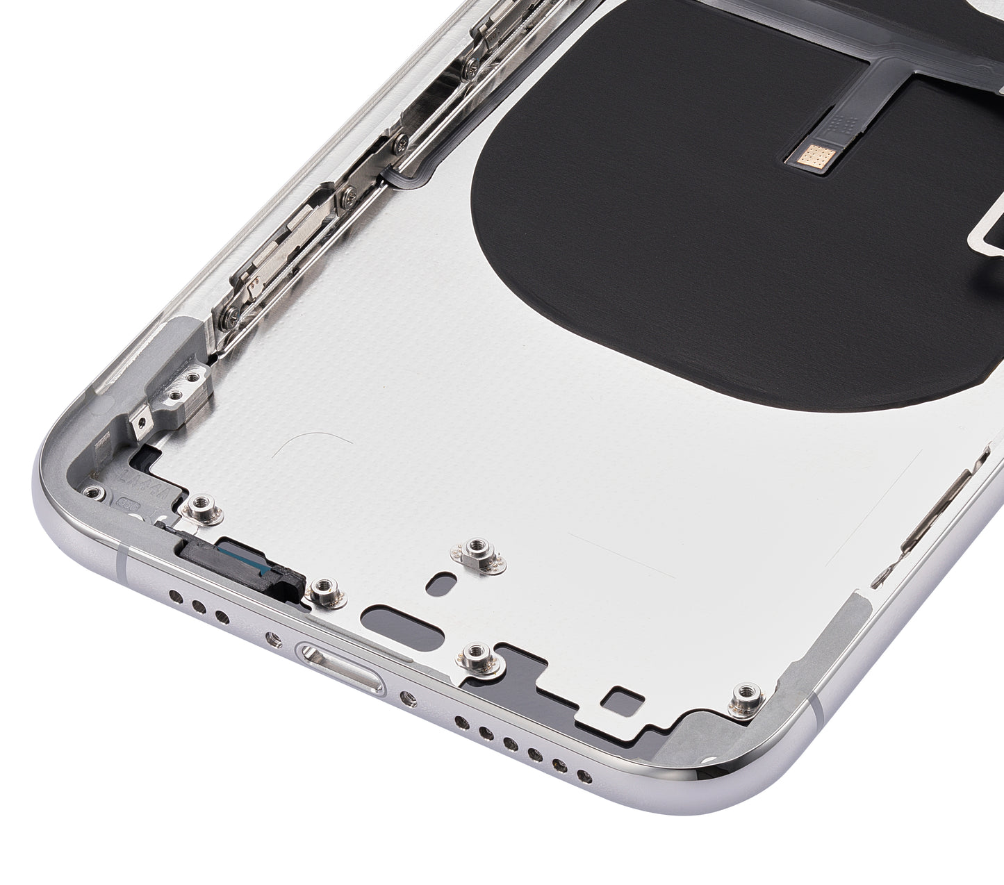 Back Housing W/ Small Components Pre-Installed For iPhone XS (No Logo) (Aftermarket Plus) (Silver)
