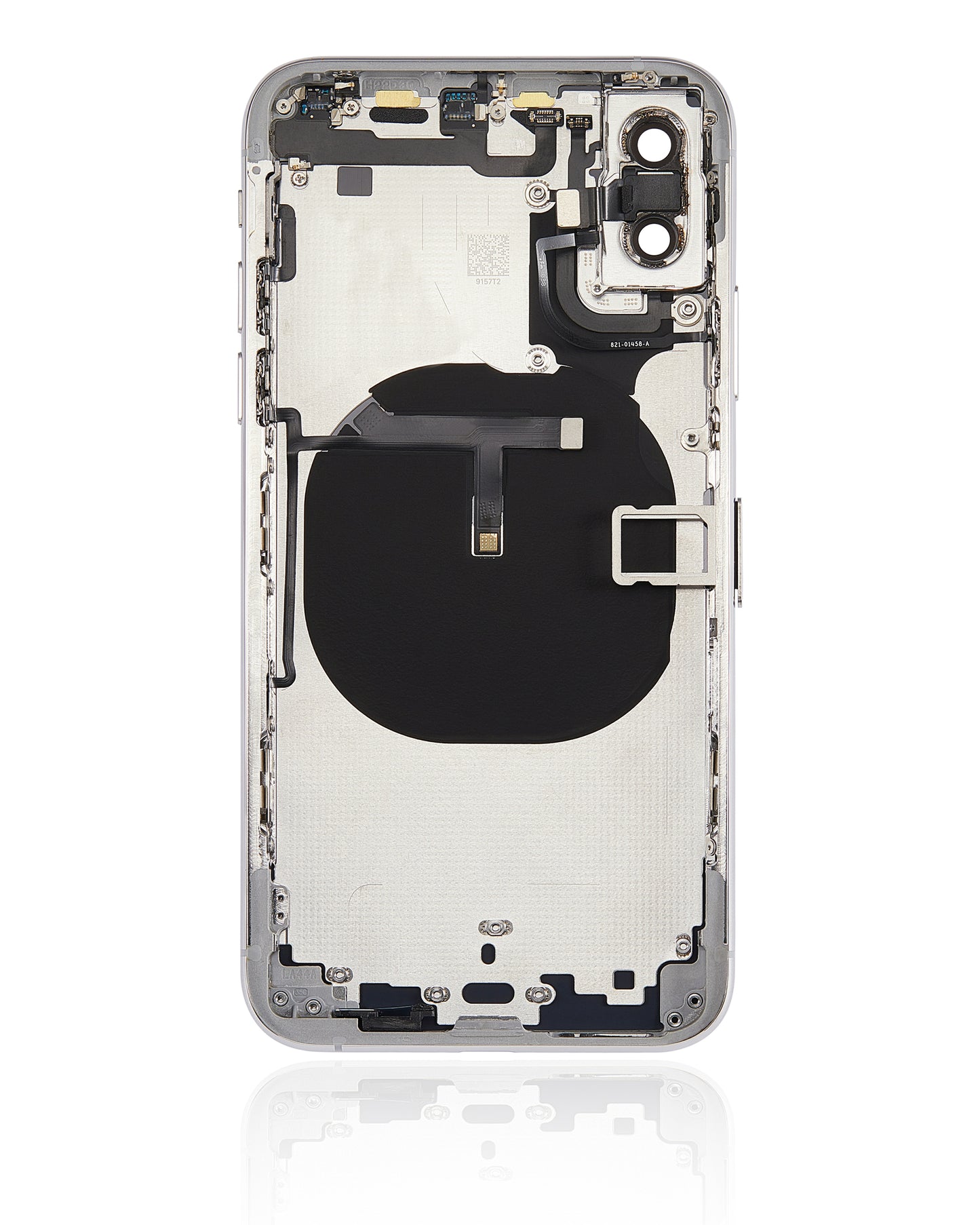 Back Housing W/ Small Components Pre-Installed For iPhone XS (No Logo) (Aftermarket Plus) (Silver)
