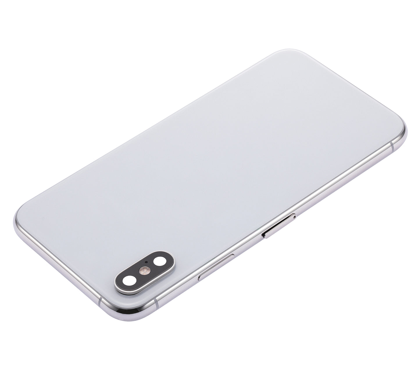 Back Housing W/ Small Components Pre-Installed For iPhone XS (No Logo) (Aftermarket Plus) (Silver)