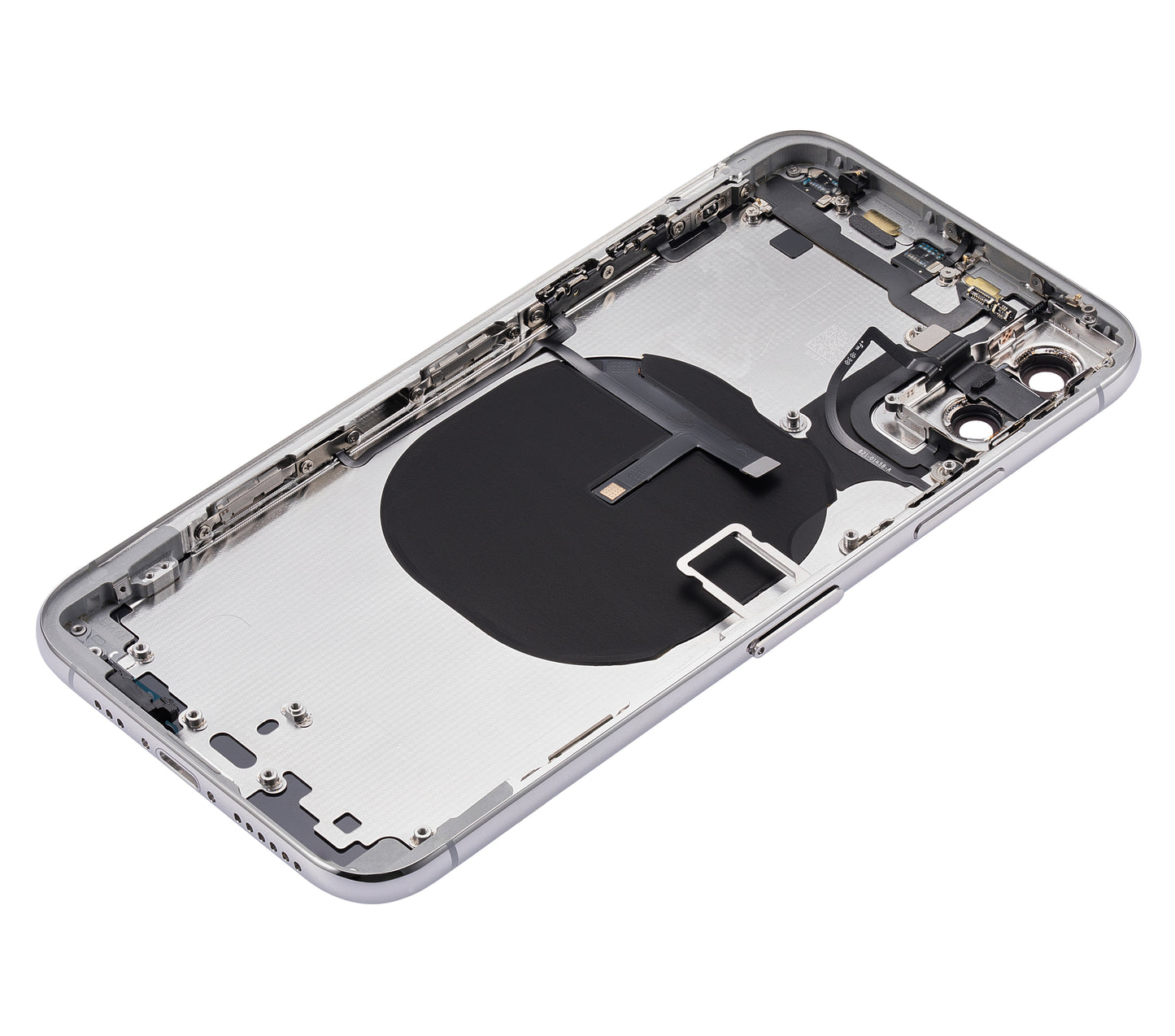 Back Housing W/ Small Components Pre-Installed For iPhone XS (No Logo) (Aftermarket Plus) (Silver)