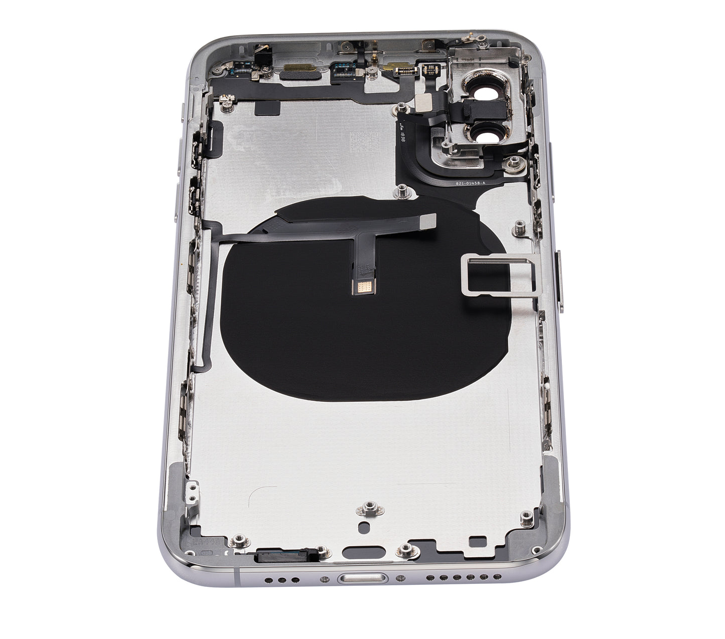 Back Housing W/ Small Components Pre-Installed For iPhone XS (No Logo) (Aftermarket Plus) (Silver)