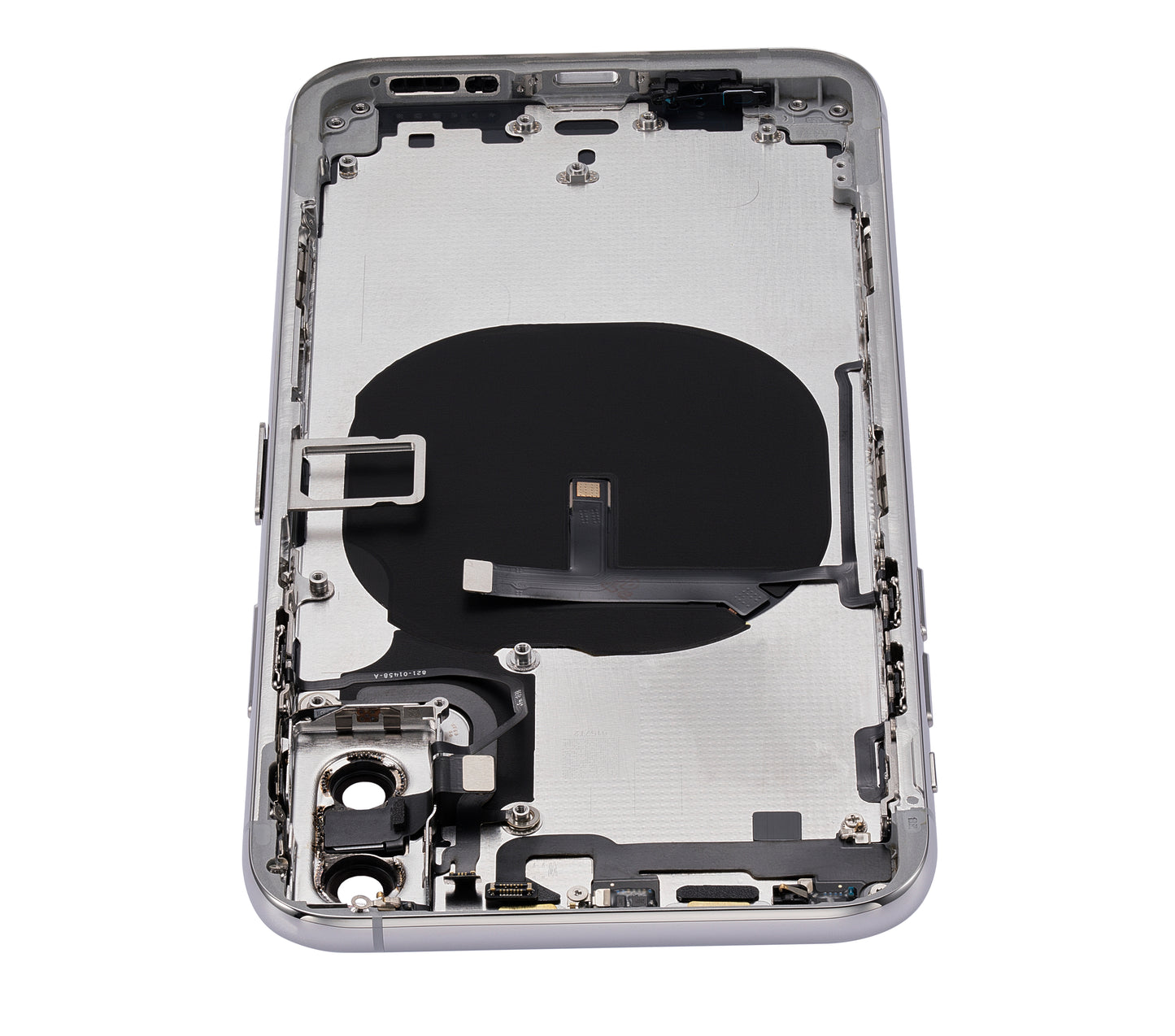 Back Housing W/ Small Components Pre-Installed For iPhone XS (No Logo) (Aftermarket Plus) (Silver)