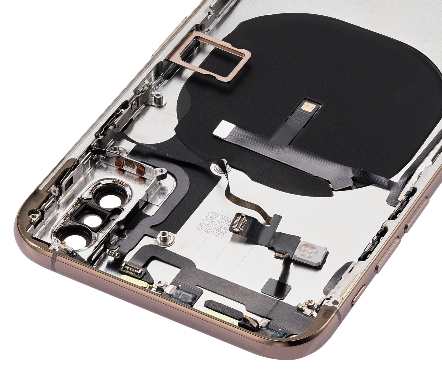 Back Housing W/ Small Components Pre-Installed For iPhone XS (No Logo) (Aftermarket Plus) (Gold)