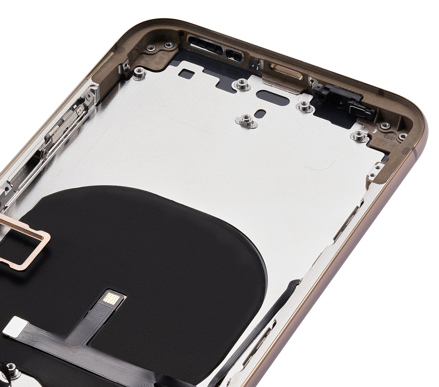 Back Housing W/ Small Components Pre-Installed For iPhone XS (No Logo) (Aftermarket Plus) (Gold)
