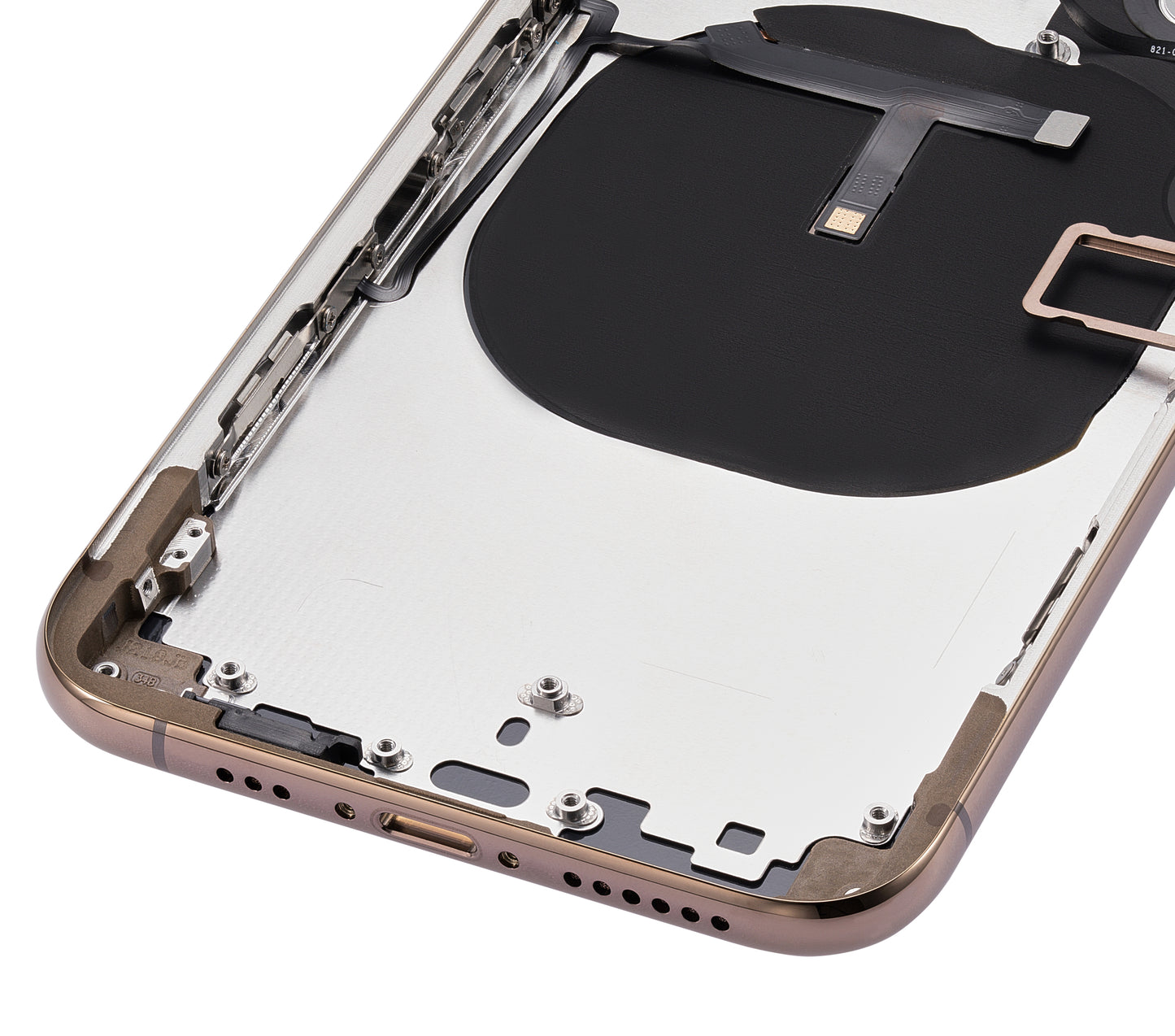 Back Housing W/ Small Components Pre-Installed For iPhone XS (No Logo) (Aftermarket Plus) (Gold)