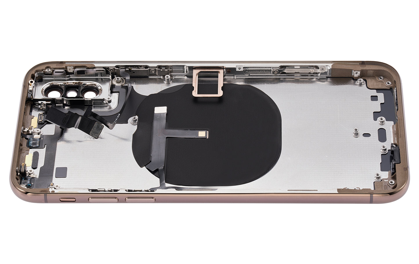Back Housing W/ Small Components Pre-Installed For iPhone XS (No Logo) (Aftermarket Plus) (Gold)