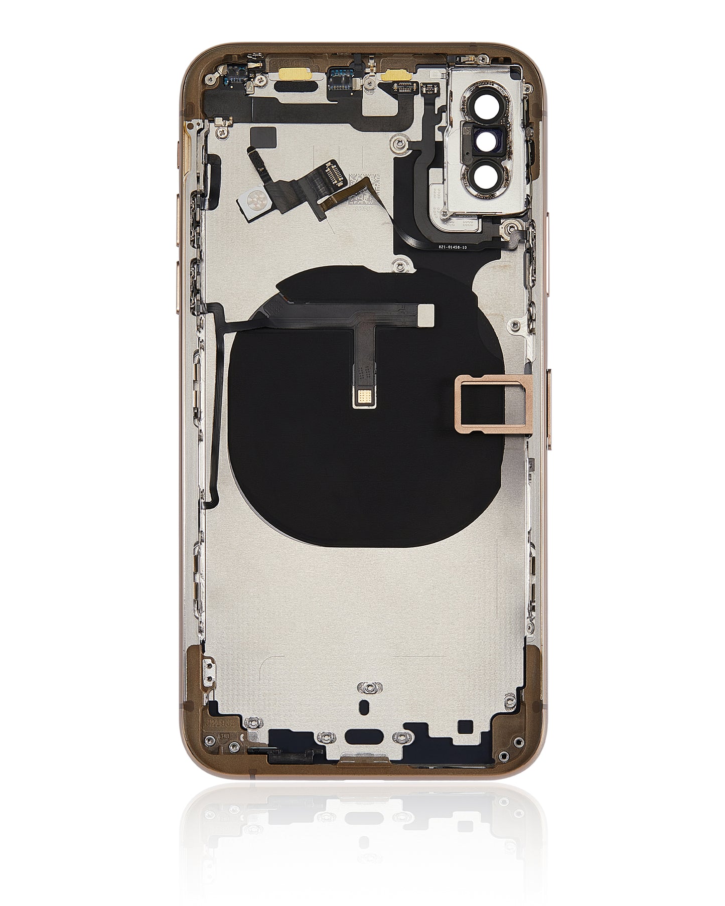 Back Housing W/ Small Components Pre-Installed For iPhone XS (No Logo) (Aftermarket Plus) (Gold)