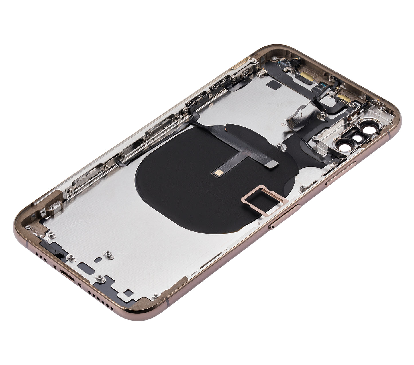 Back Housing W/ Small Components Pre-Installed For iPhone XS (No Logo) (Aftermarket Plus) (Gold)