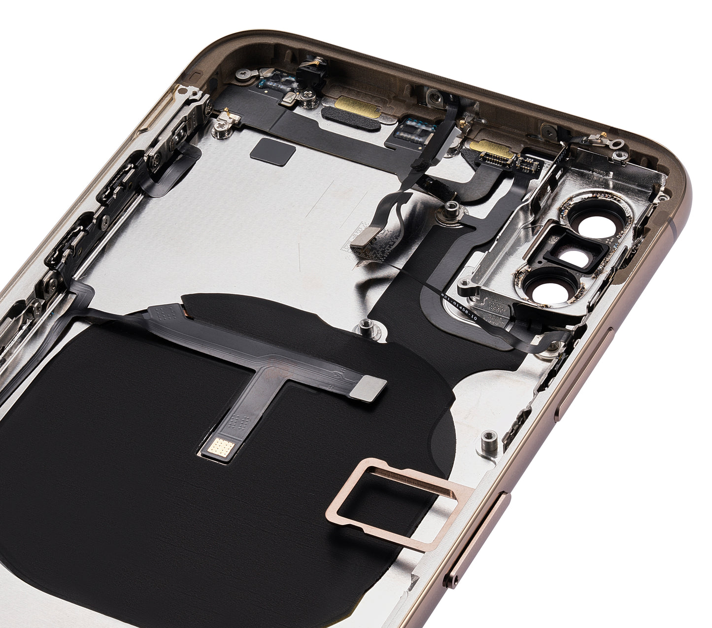 Back Housing W/ Small Components Pre-Installed For iPhone XS (No Logo) (Aftermarket Plus) (Gold)