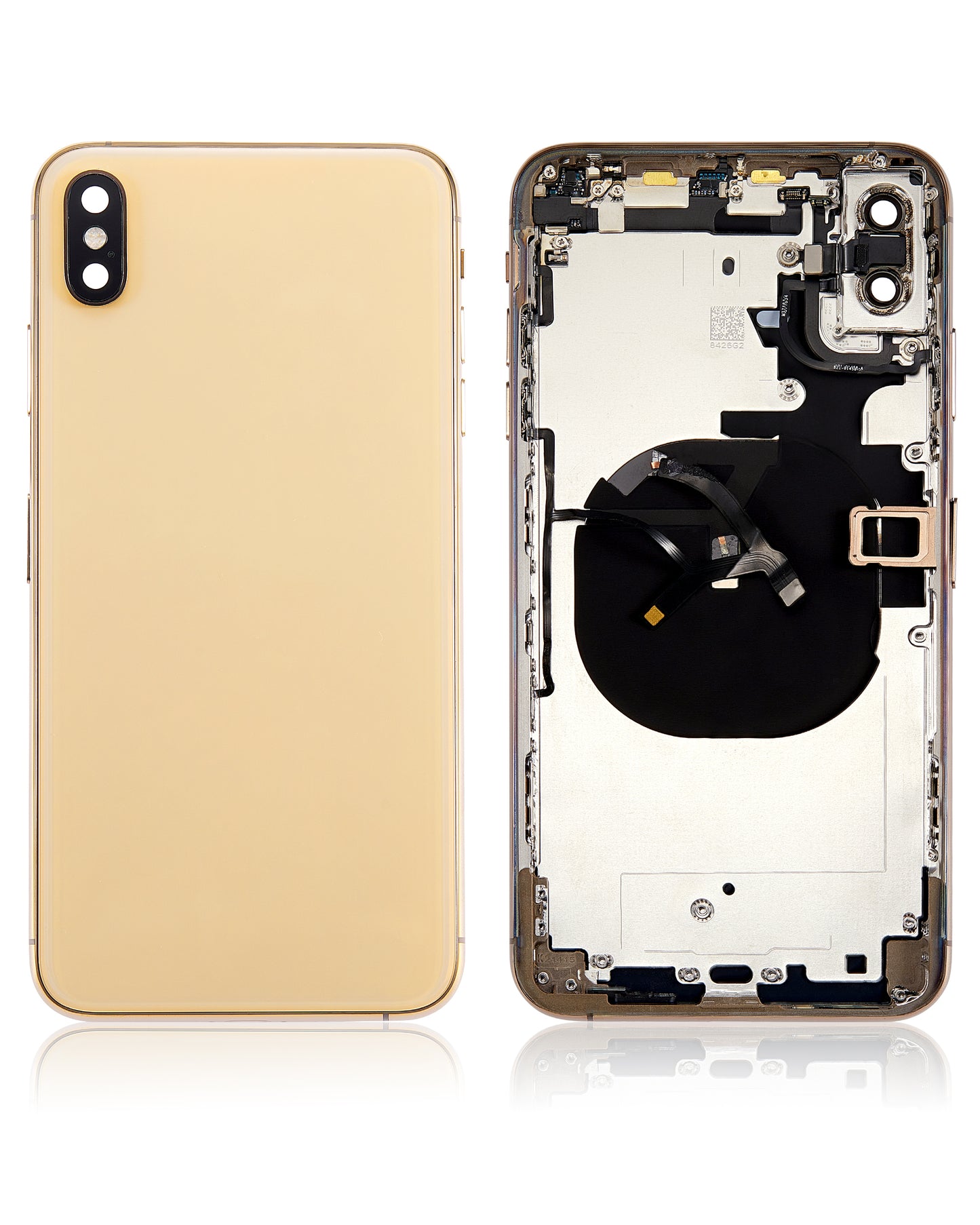 Back Housing W/ Small Components Pre-Installed For iPhone XS Max (No Logo) (Aftermarket Plus) (Gold)