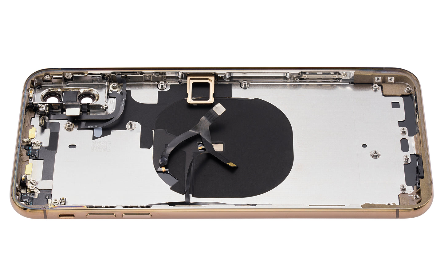Back Housing W/ Small Components Pre-Installed For iPhone XS Max (No Logo) (Aftermarket Plus) (Gold)