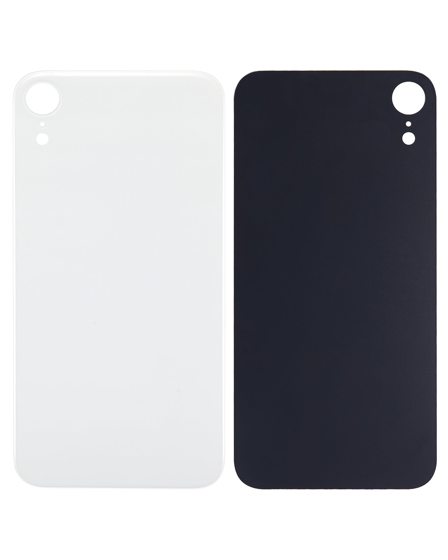 Back Glass With 3M Adhesive For iPhone XR (No Logo / Large Camera Hole) (White)
