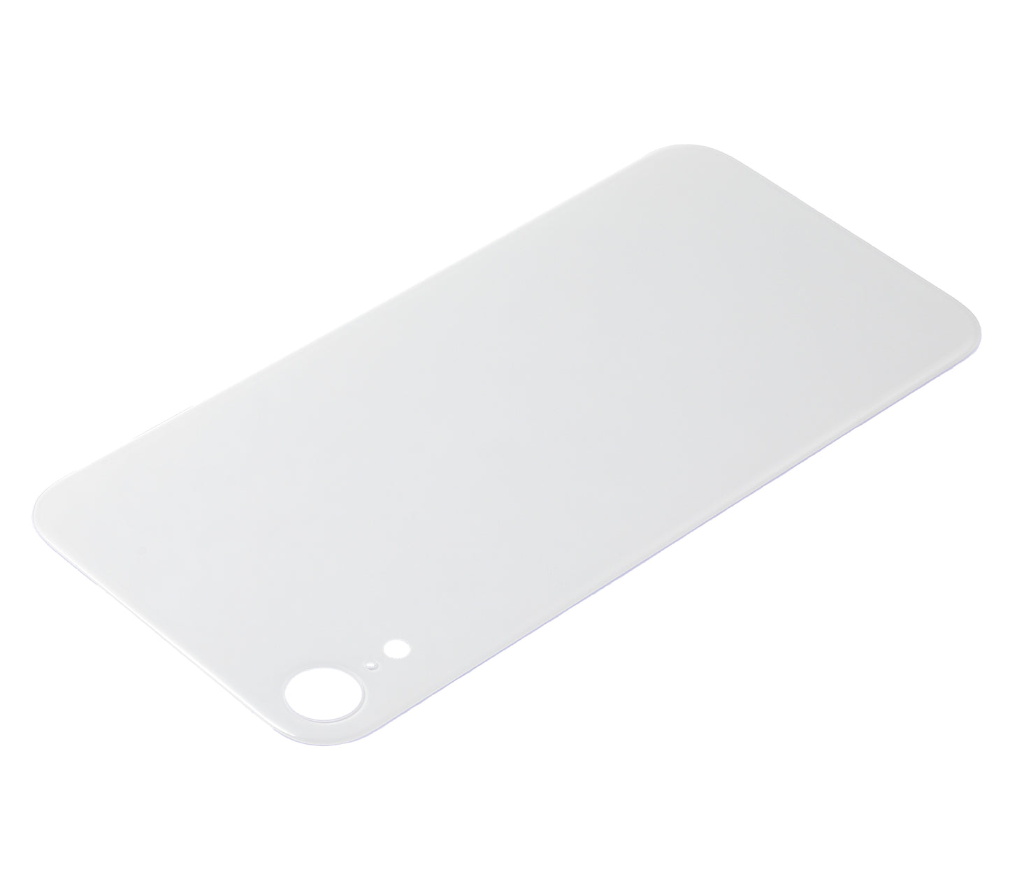 Back Glass With 3M Adhesive For iPhone XR (No Logo / Large Camera Hole) (White)