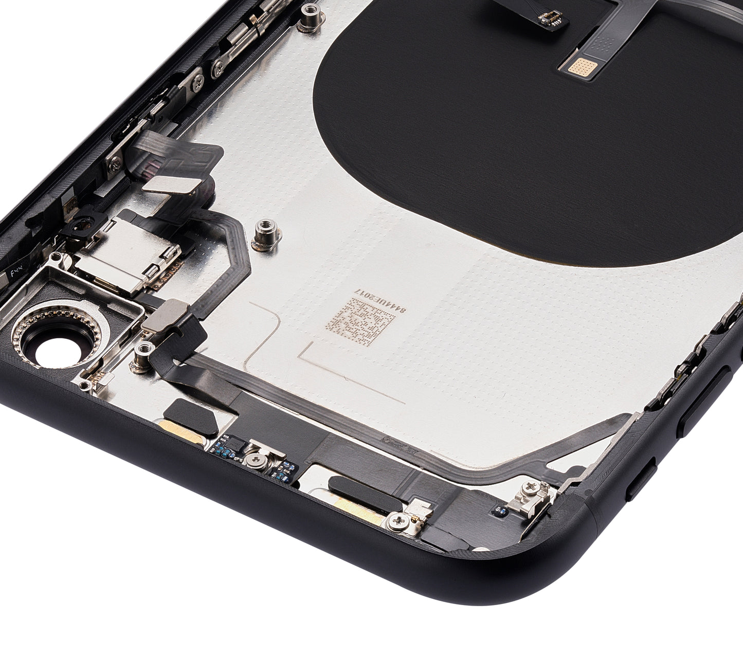 Back Housing W/ Small Components Pre-Installed For iPhone XR (No Logo) (Aftermarket Plus) (Space Gray)
