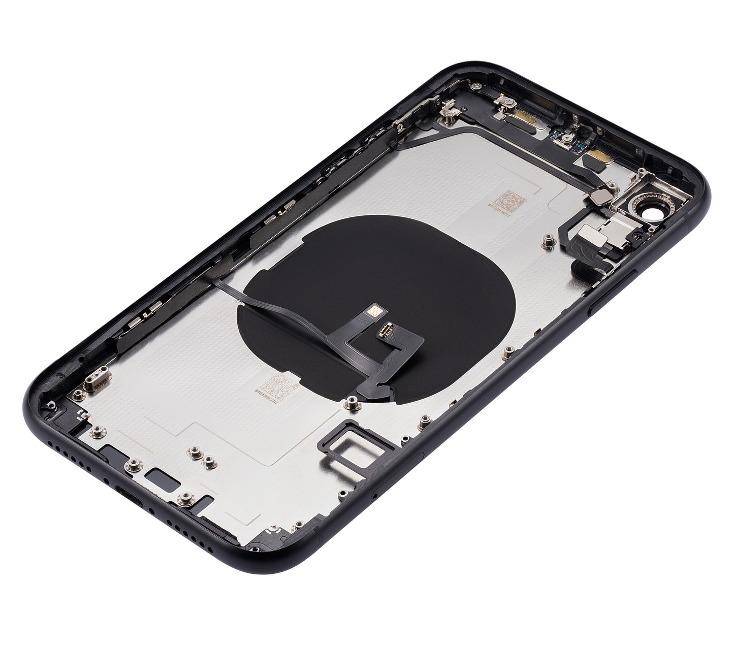 Back Housing W/ Small Components Pre-Installed For iPhone XR (No Logo) (Aftermarket Plus) (Space Gray)