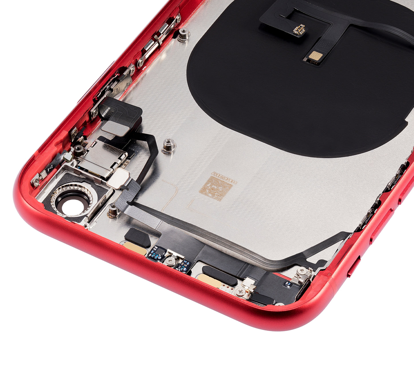 Back Housing W/ Small Components Pre-Installed For iPhone XR (No Logo) (Aftermarket Plus) (Red)