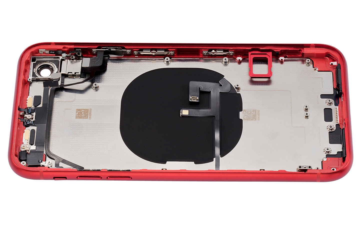 Back Housing W/ Small Components Pre-Installed For iPhone XR (No Logo) (Aftermarket Plus) (Red)