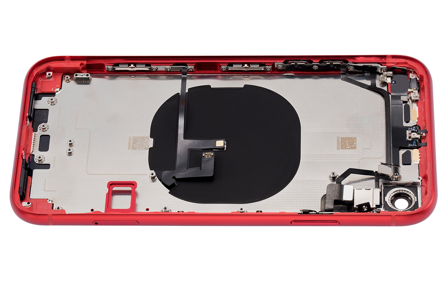 Back Housing W/ Small Components Pre-Installed For iPhone XR (No Logo) (Aftermarket Plus) (Red)