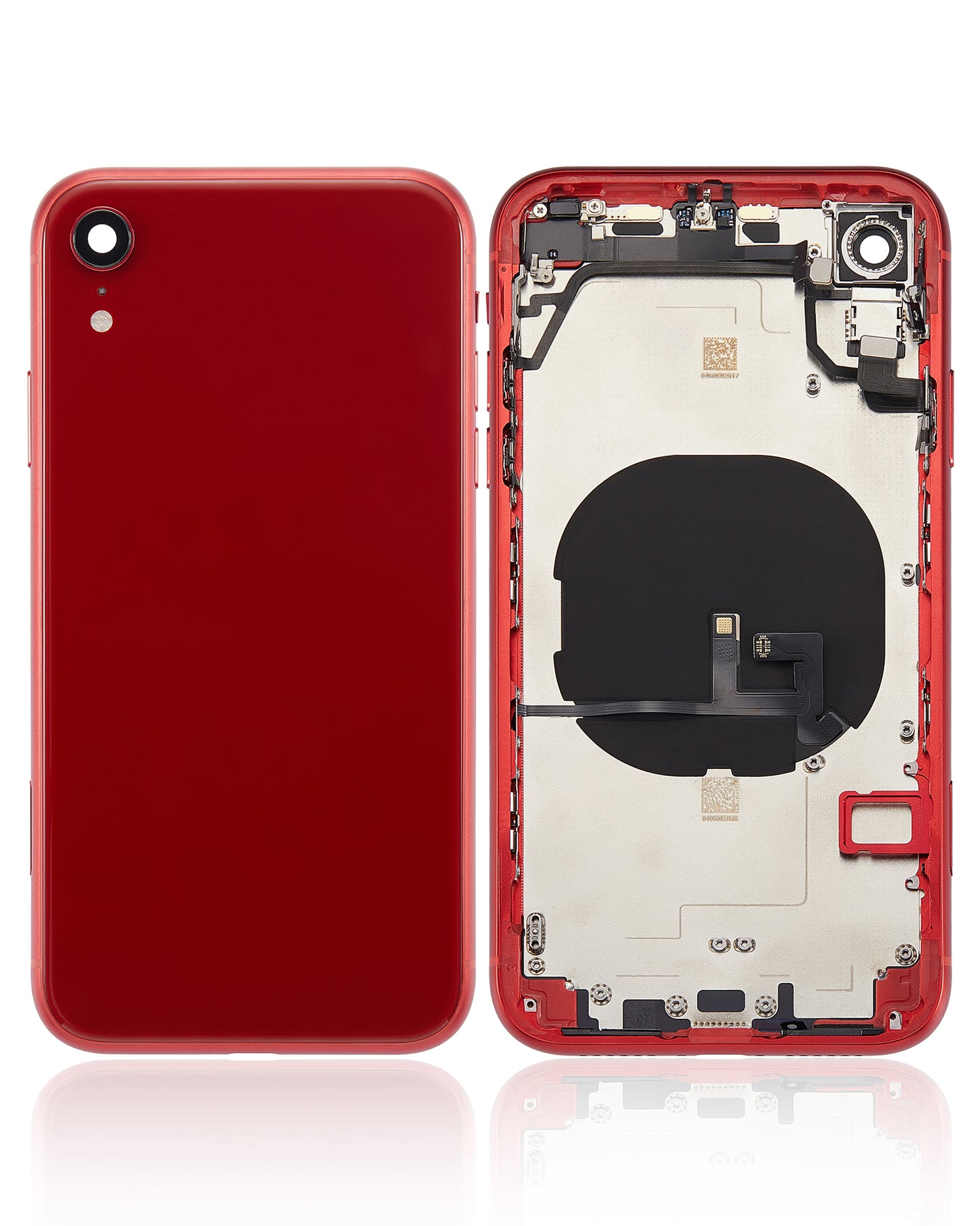 Back Housing W/ Small Components Pre-Installed For iPhone XR (No Logo) (Aftermarket Plus) (Red)