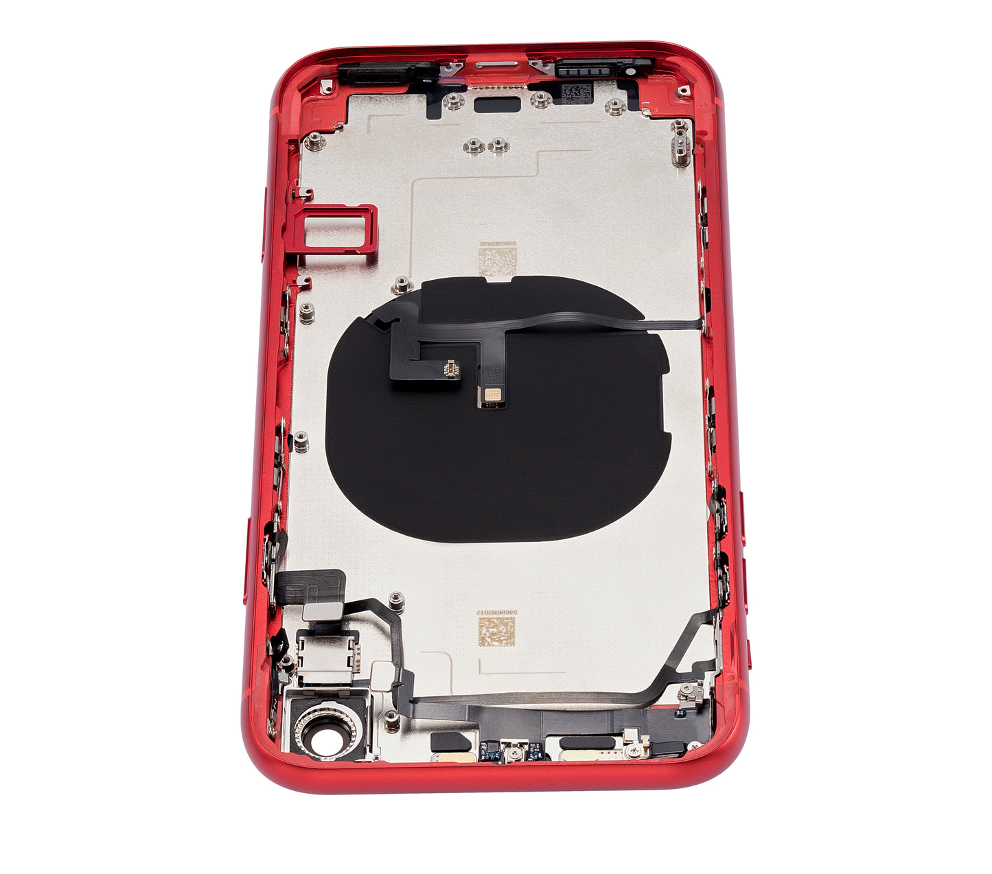 Back Housing W/ Small Components Pre-Installed For iPhone XR (No Logo) (Aftermarket Plus) (Red)