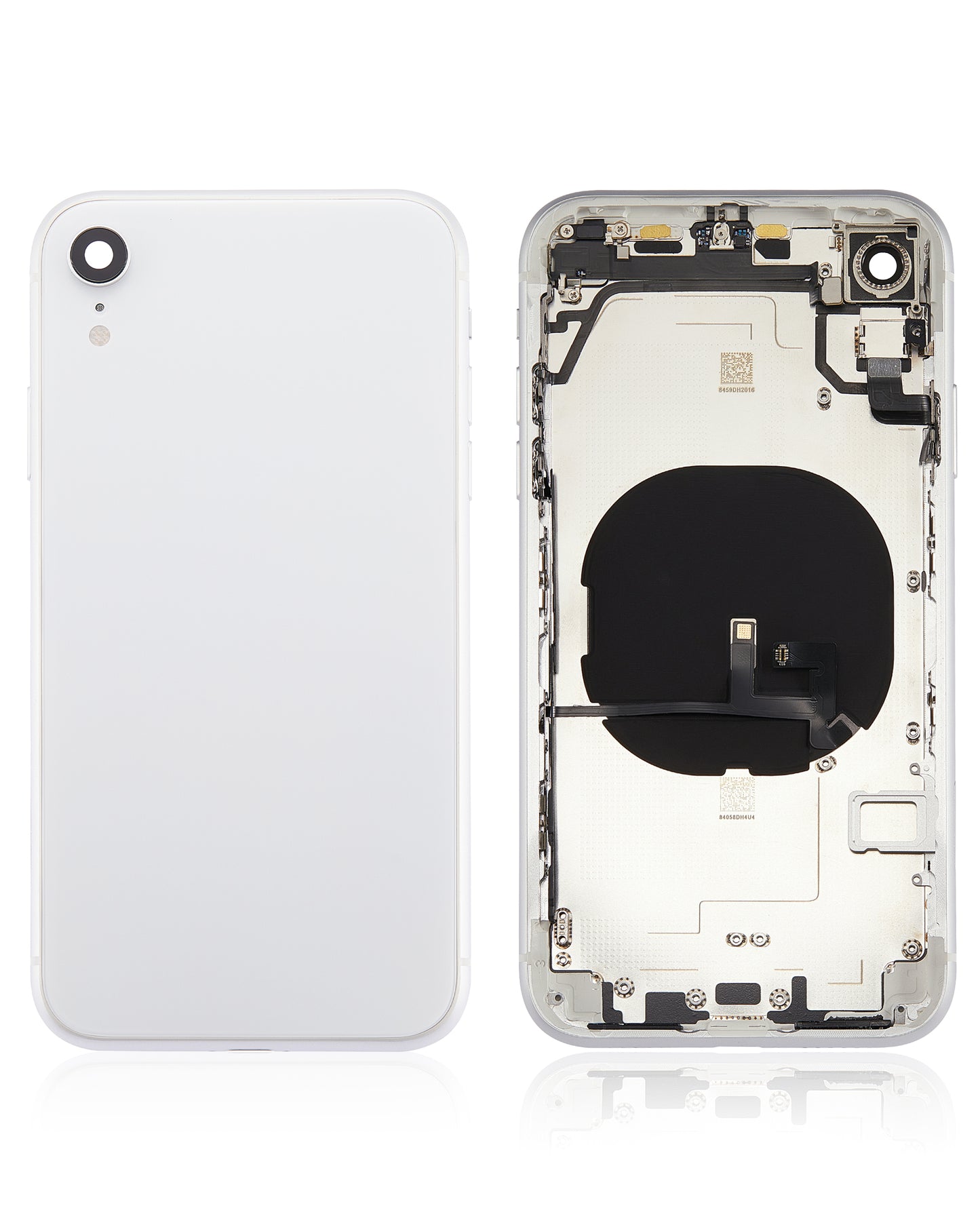 Back Housing W/ Small Components Pre-Installed For iPhone XR (No Logo) (Aftermarket Plus) (Silver)