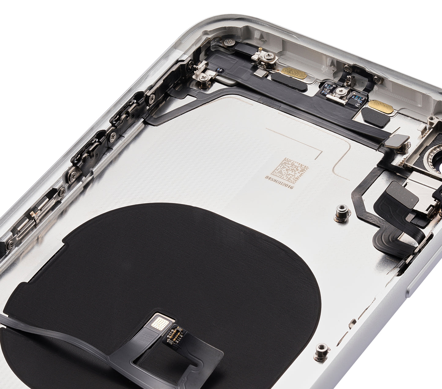 Back Housing W/ Small Components Pre-Installed For iPhone XR (No Logo) (Aftermarket Plus) (Silver)