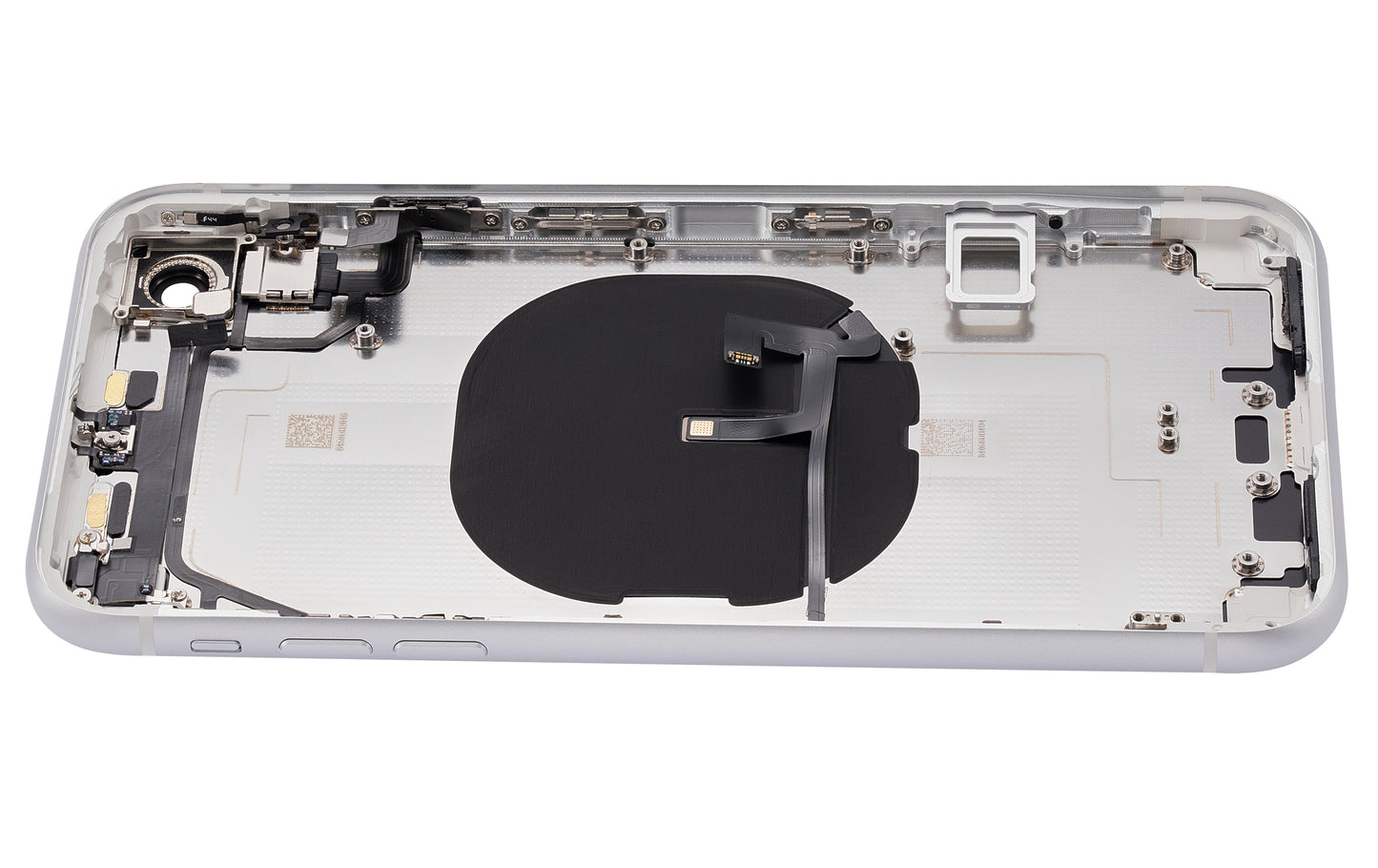 Back Housing W/ Small Components Pre-Installed For iPhone XR (No Logo) (Aftermarket Plus) (Silver)