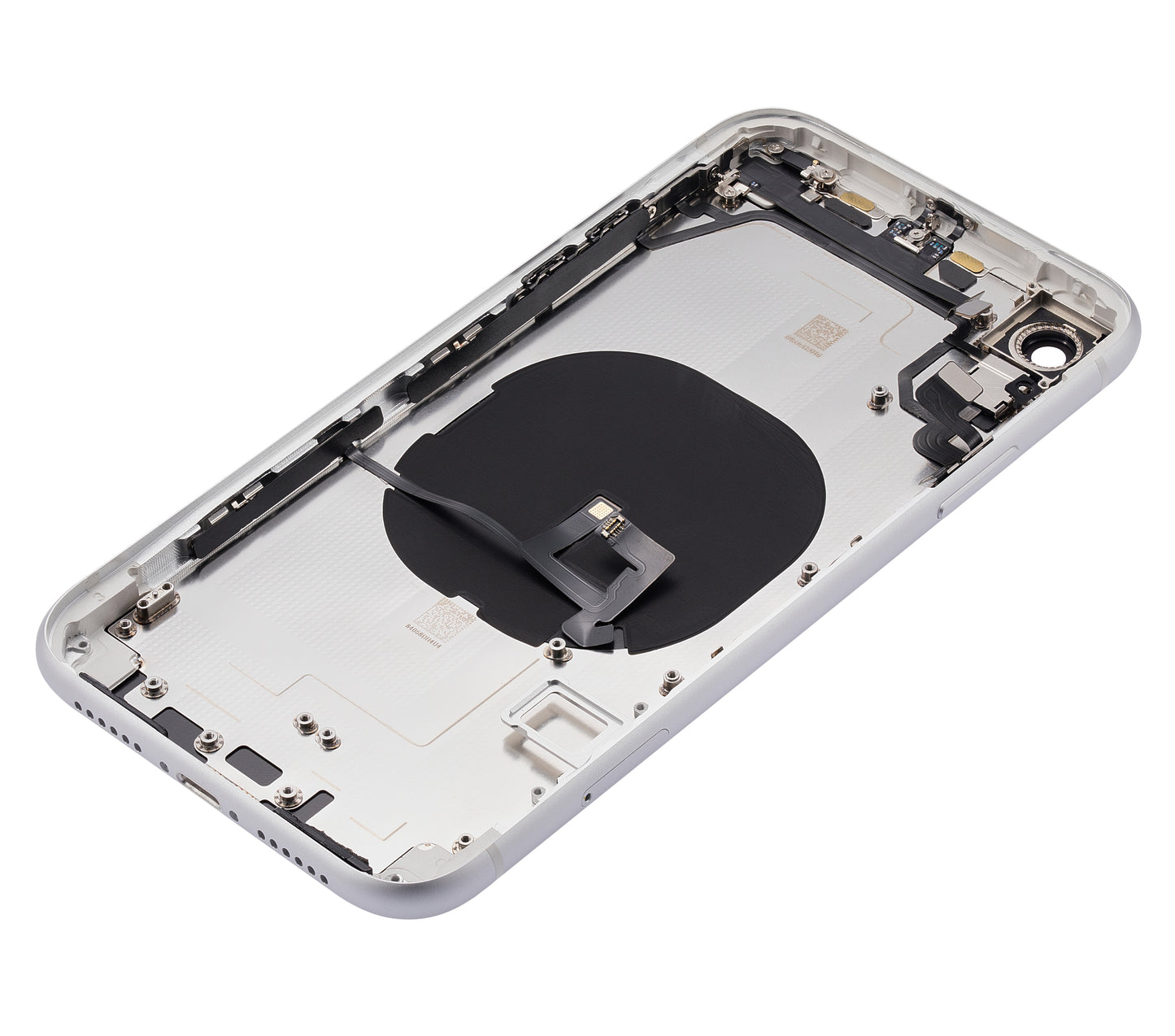 Back Housing W/ Small Components Pre-Installed For iPhone XR (No Logo) (Aftermarket Plus) (Silver)