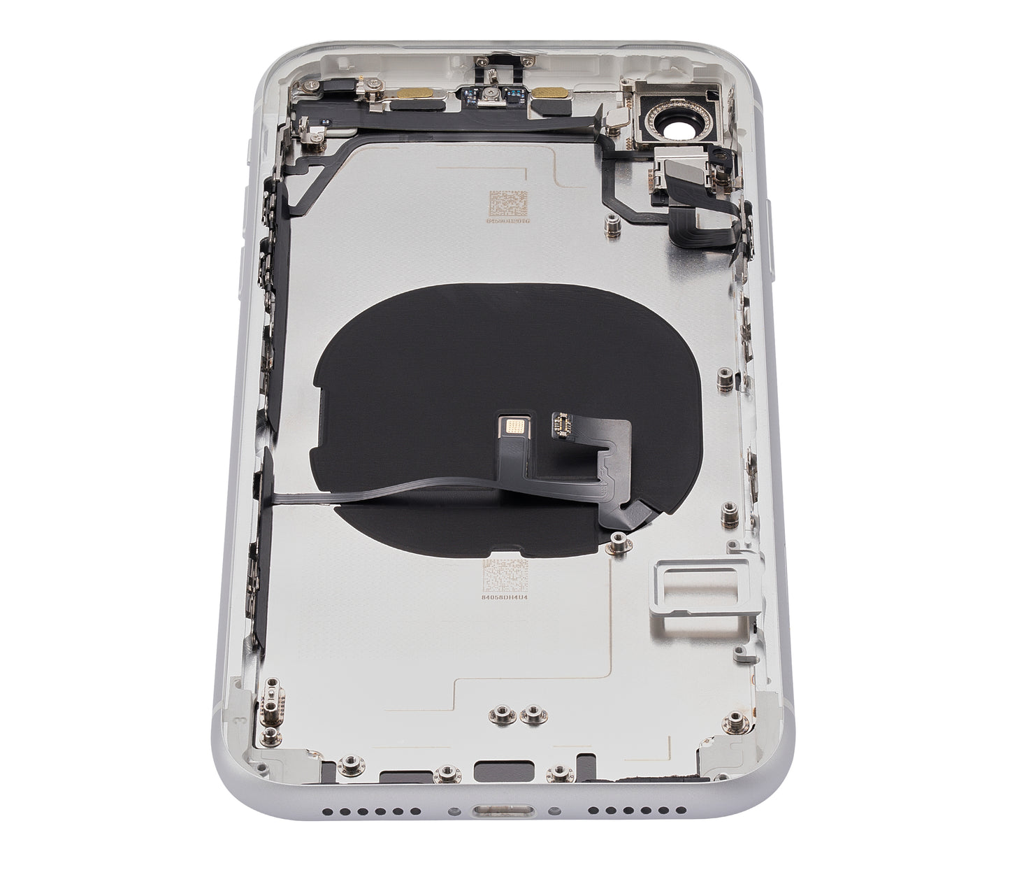 Back Housing W/ Small Components Pre-Installed For iPhone XR (No Logo) (Aftermarket Plus) (Silver)