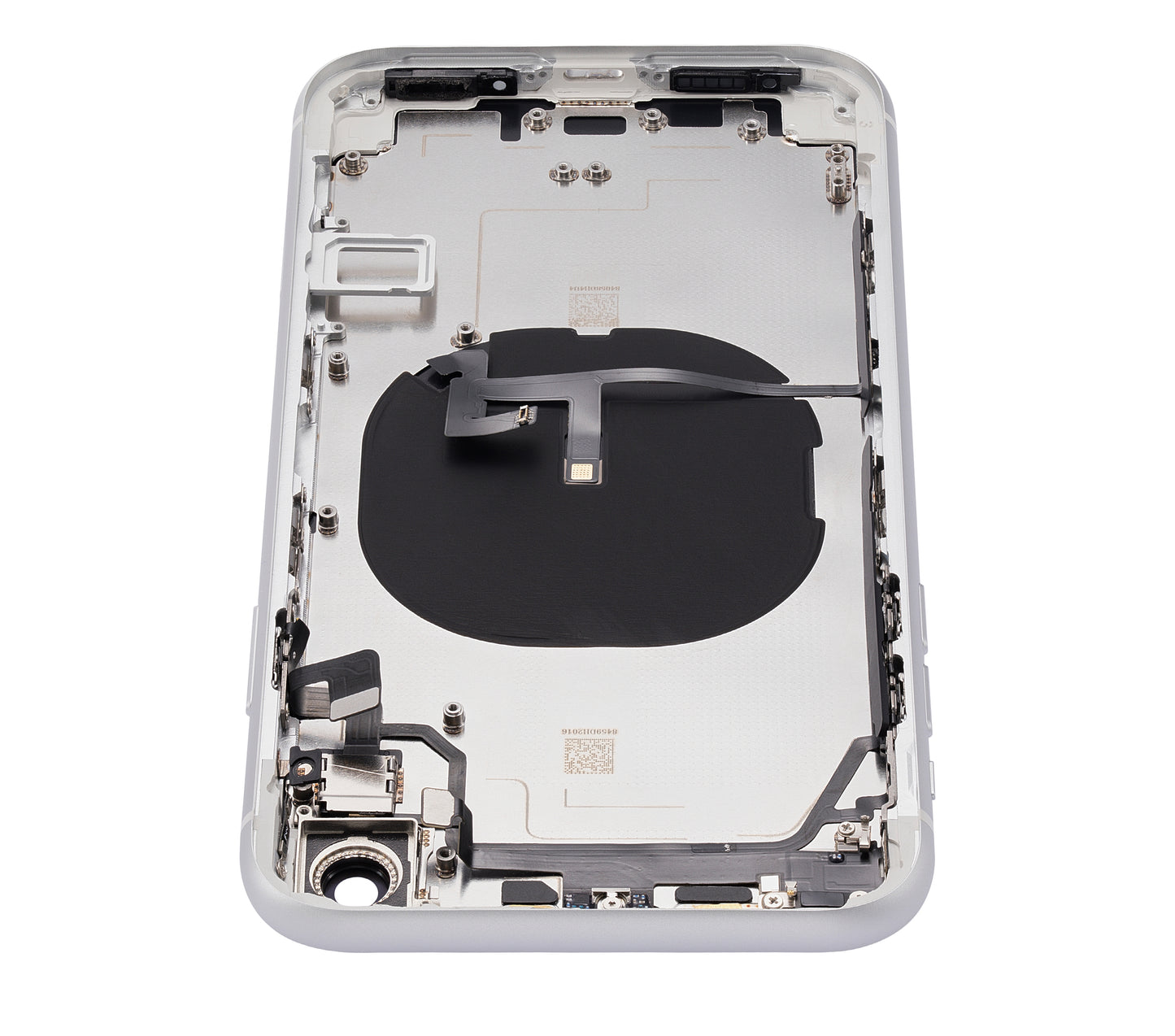 Back Housing W/ Small Components Pre-Installed For iPhone XR (No Logo) (Aftermarket Plus) (Silver)