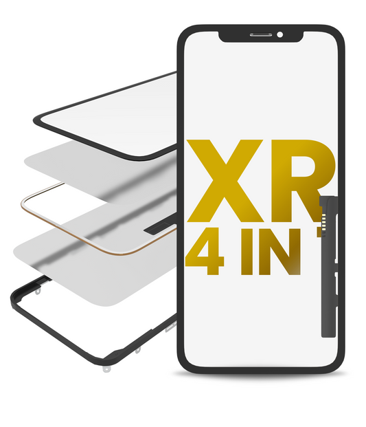 Glass With Digitizer Flex (No OCA) & Frame Pre-Installed For iPhone XR (Premium Quality / 4 in 1) (2 Pack)